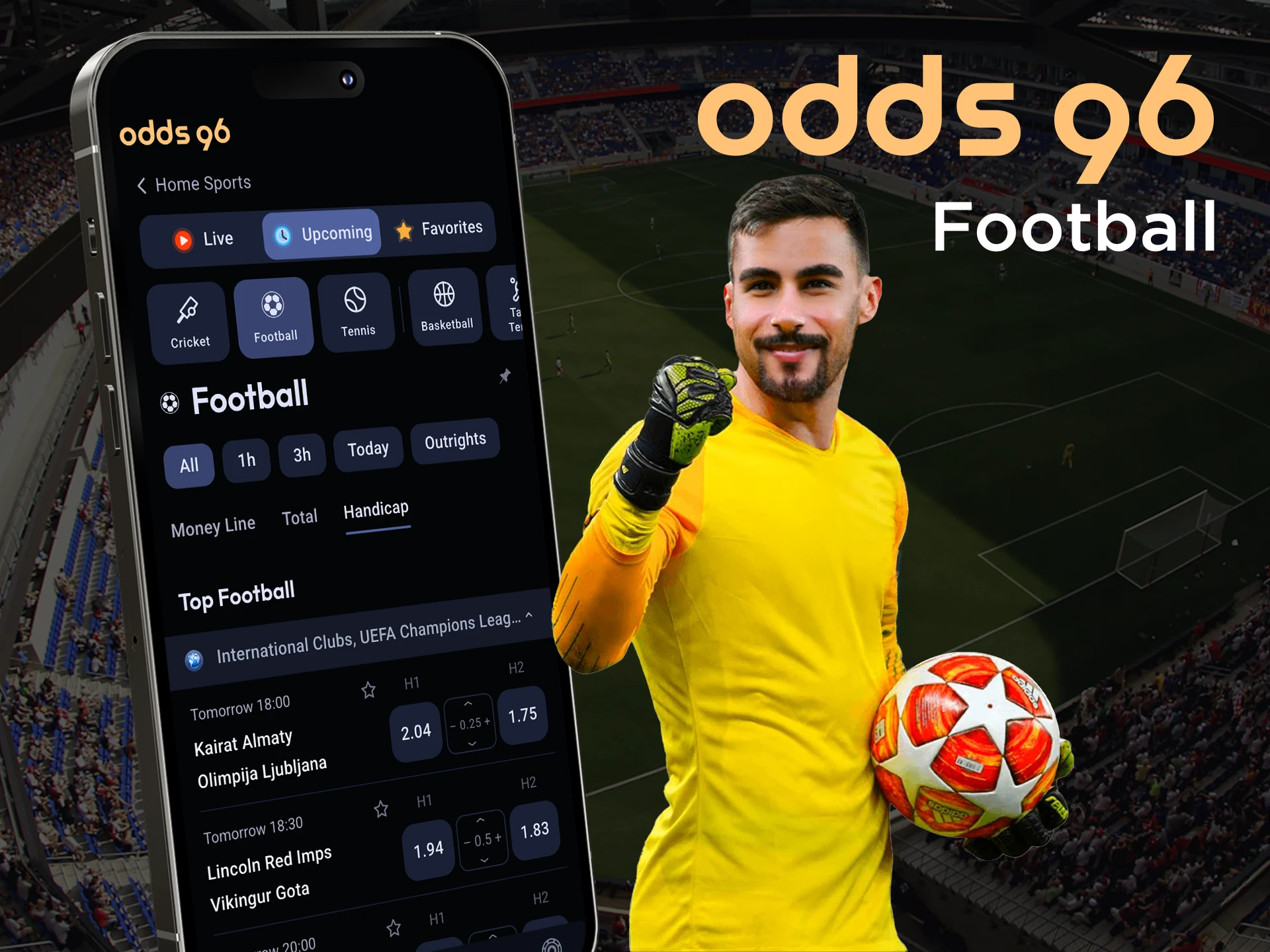 Don't miss out on football betting with the Odds96 app.