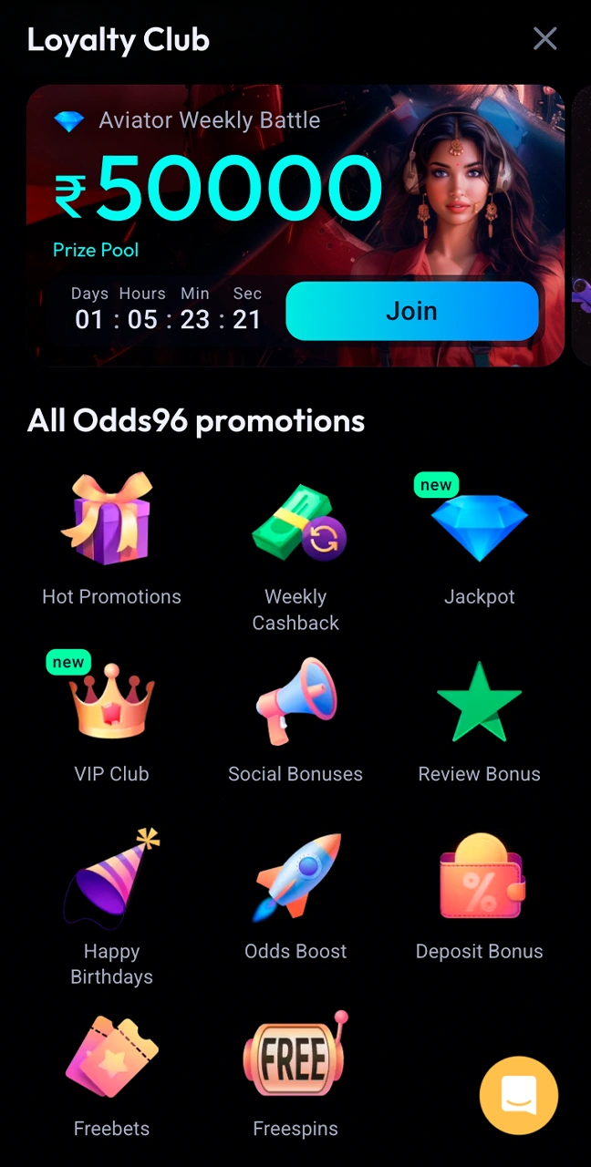 Choose the right bonus for your first bets at Odds96.