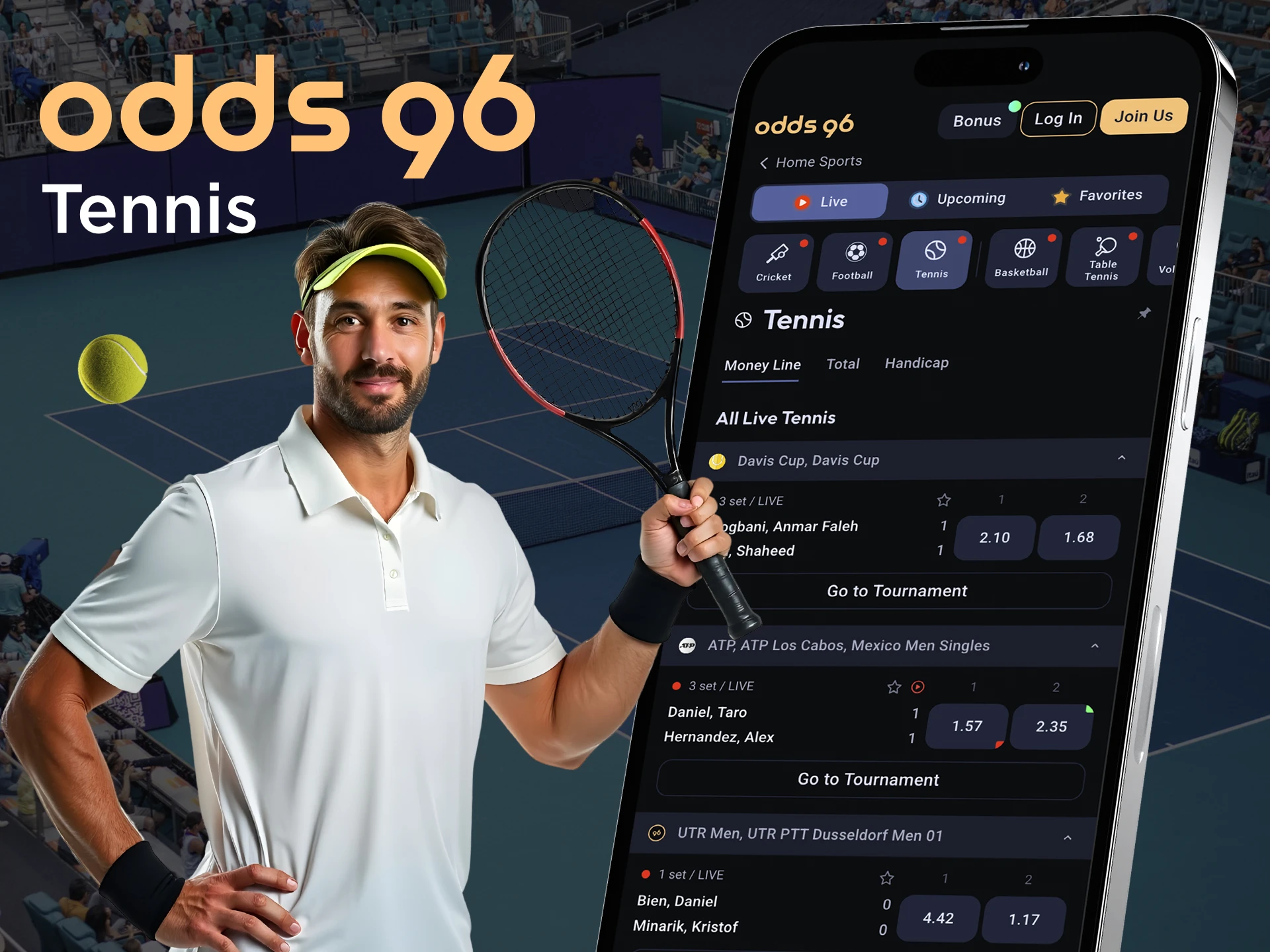 Place your bets on shade favourites on the Odds96 app.