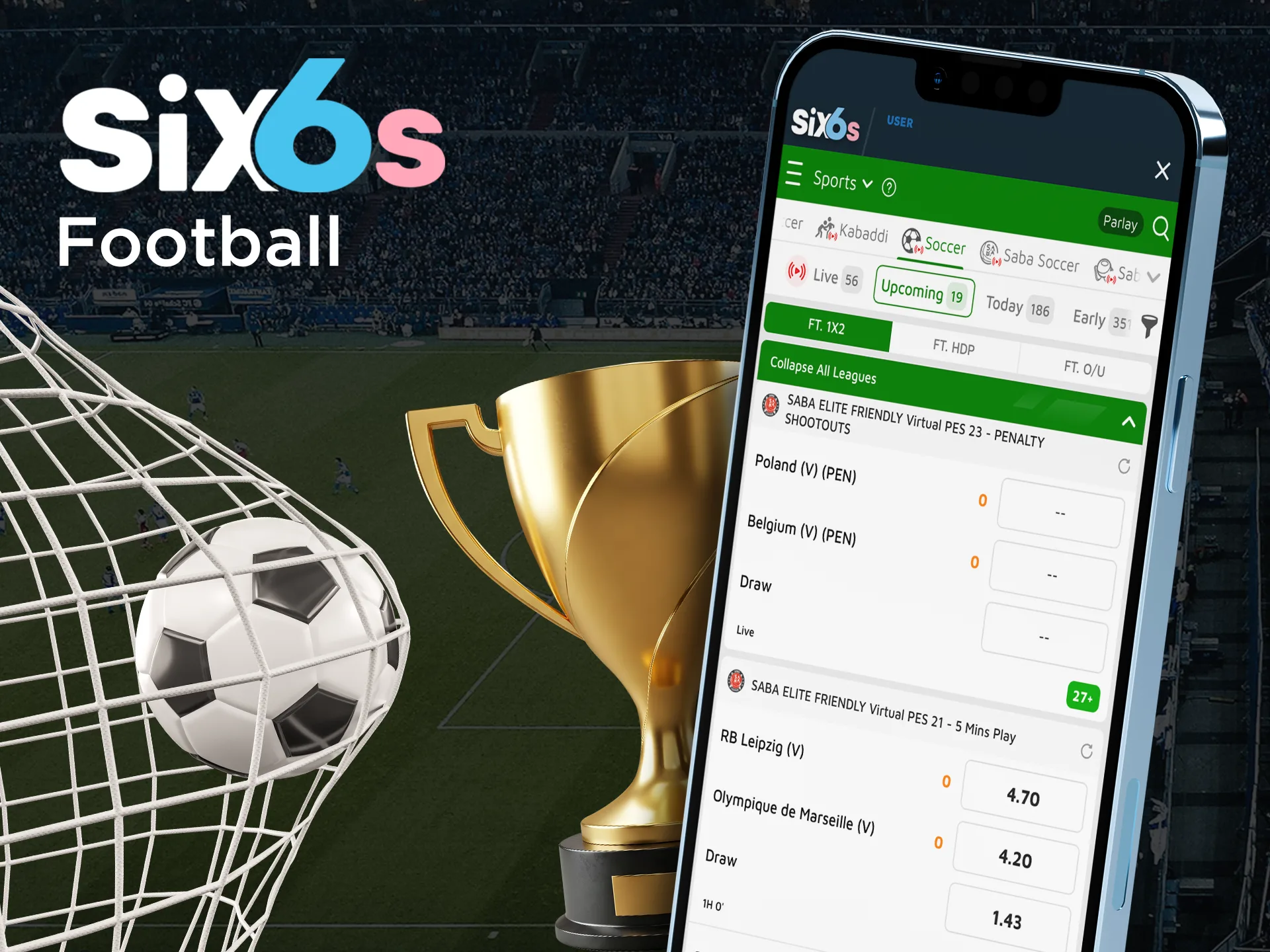 Predict the outcomes of football matches in Six6s.