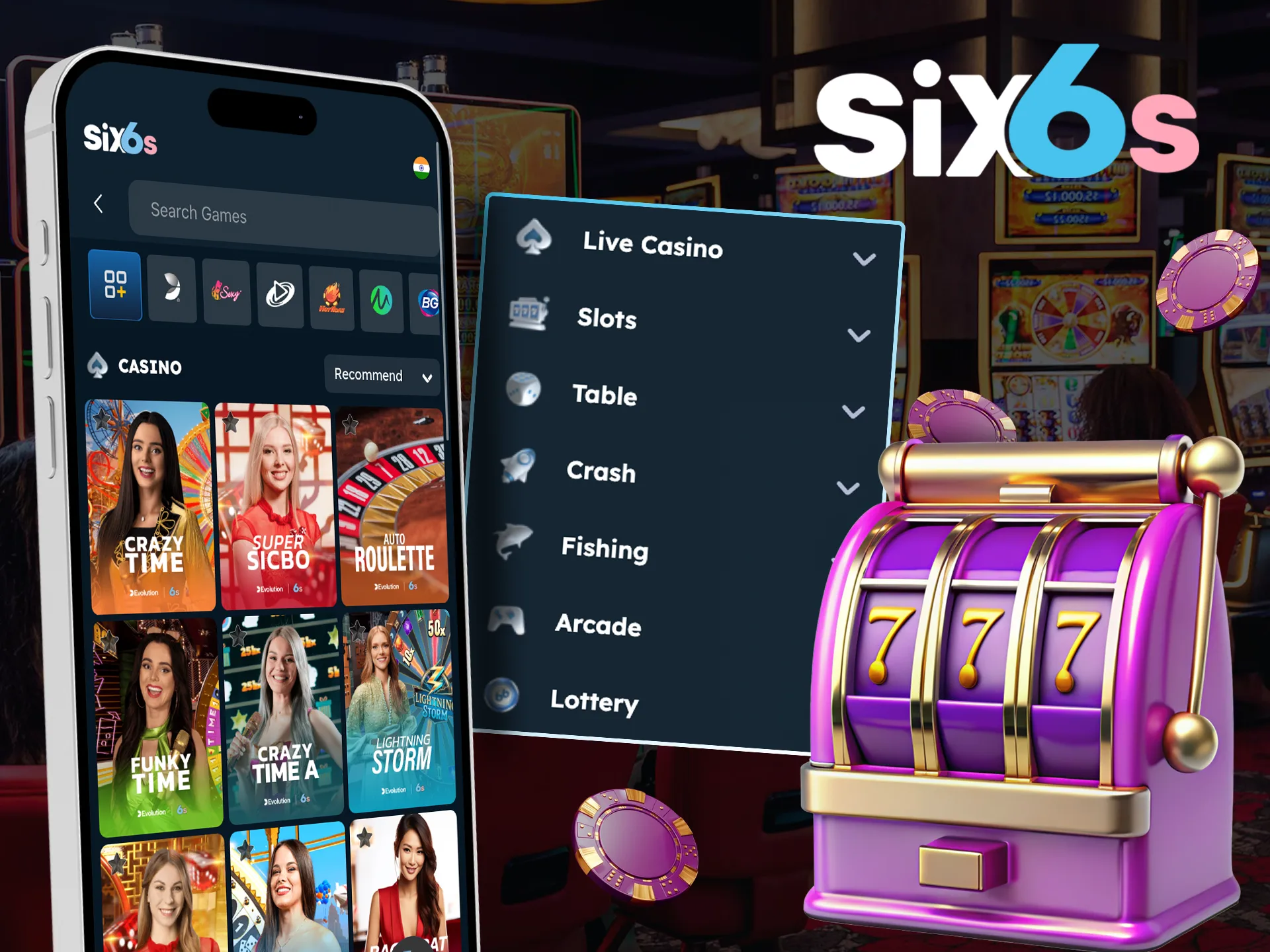 Good luck awaits you in casino betting at Six6s.