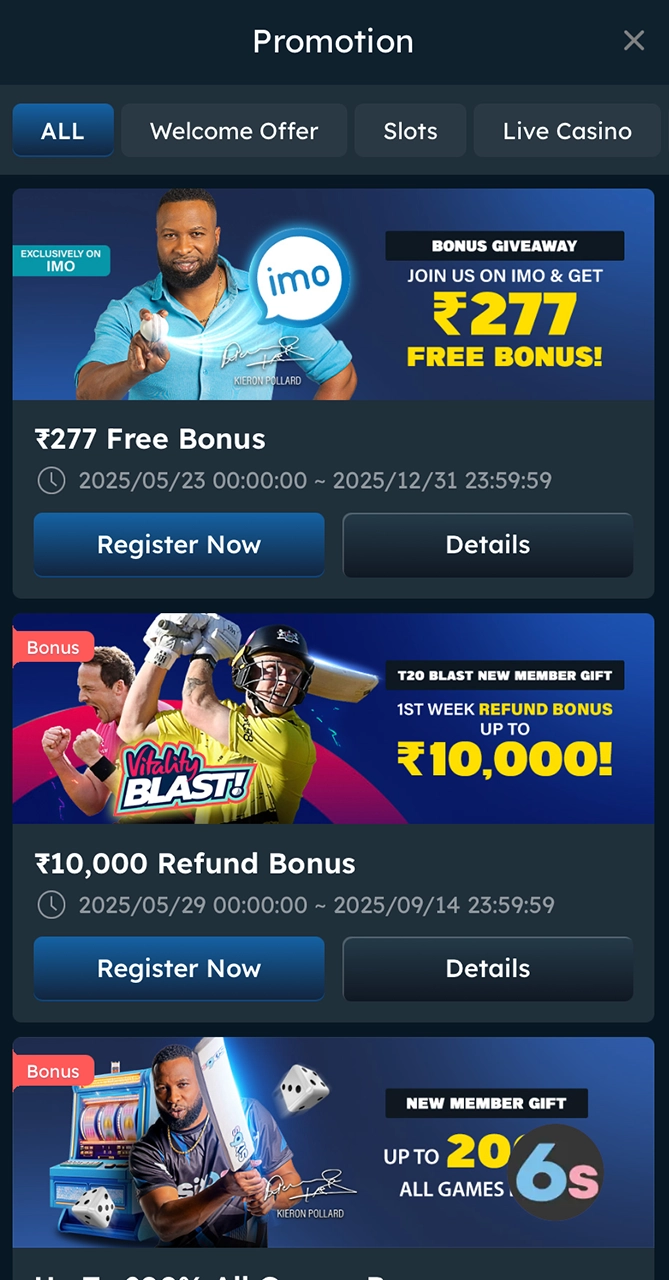 Get bonuses and win with Six6s.