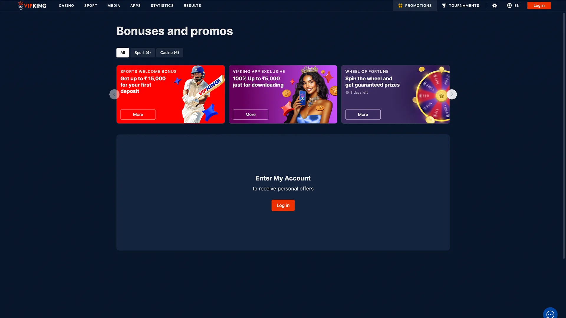 Choose the right bonus for your bets at VipKing.