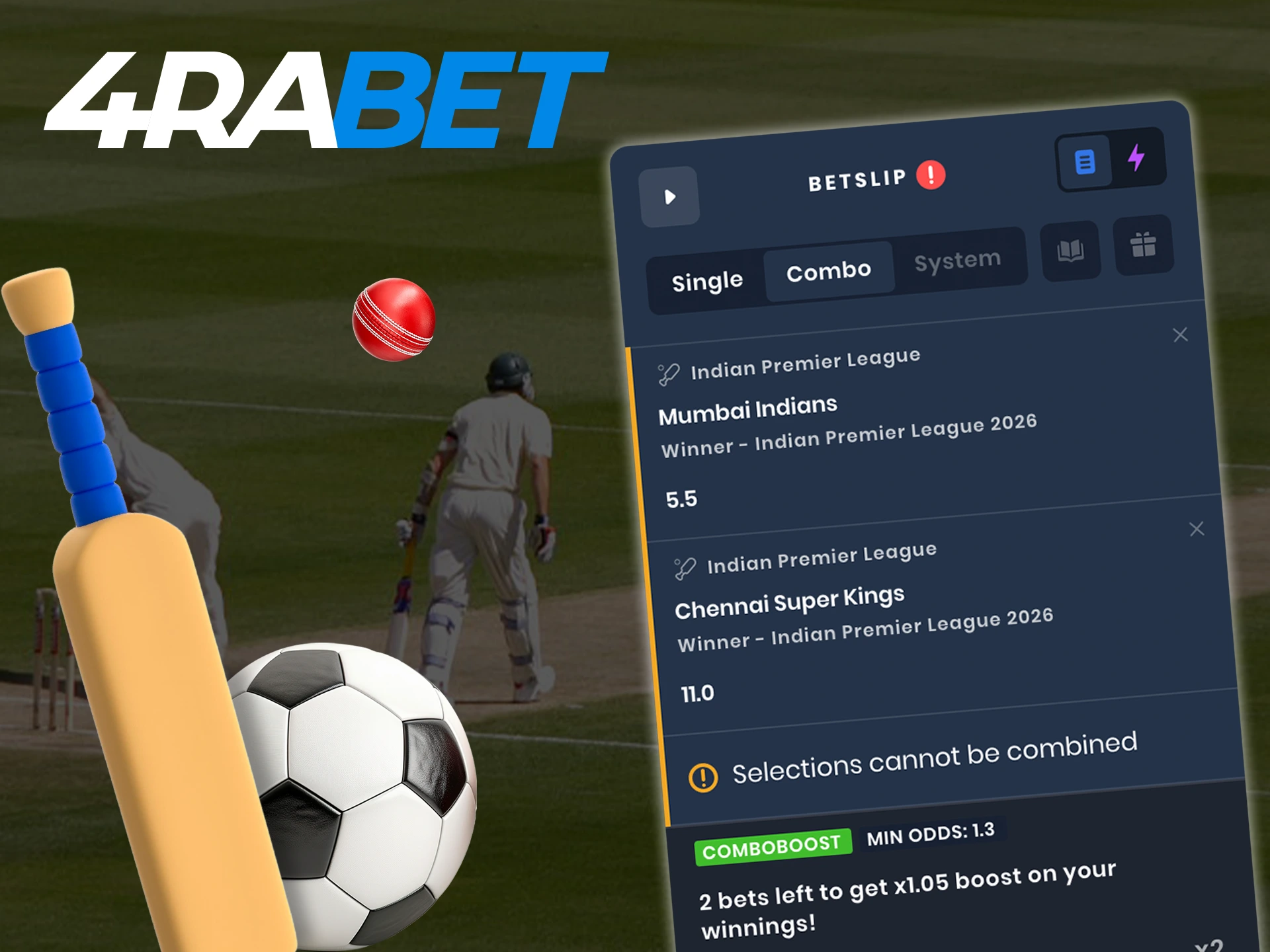 Choose your bet type and win at 4Rabet.