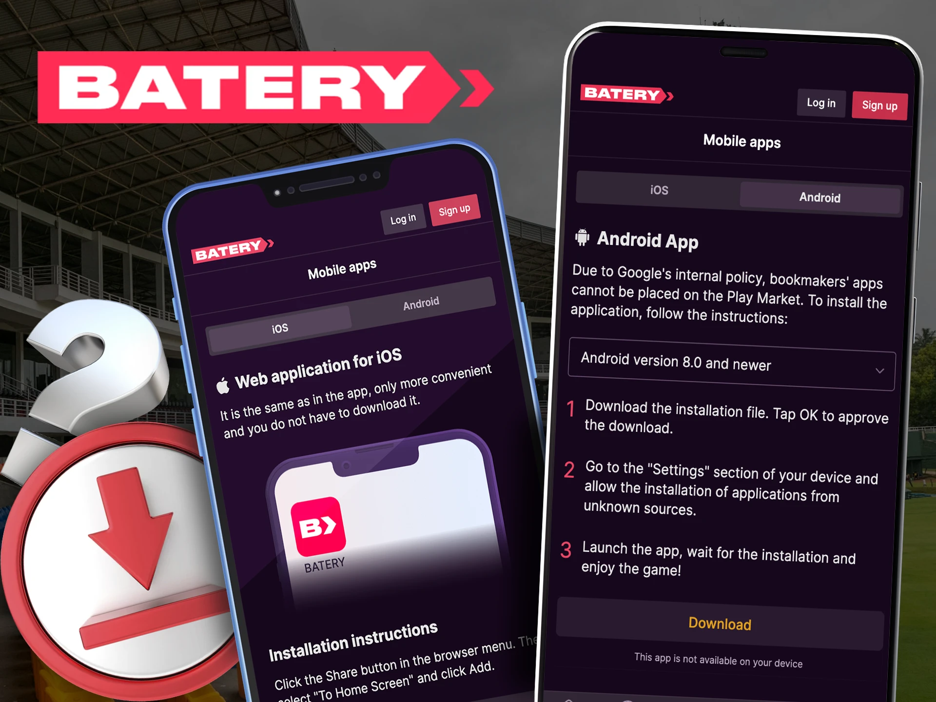 Find out how to get the Batery app on your smartphone.