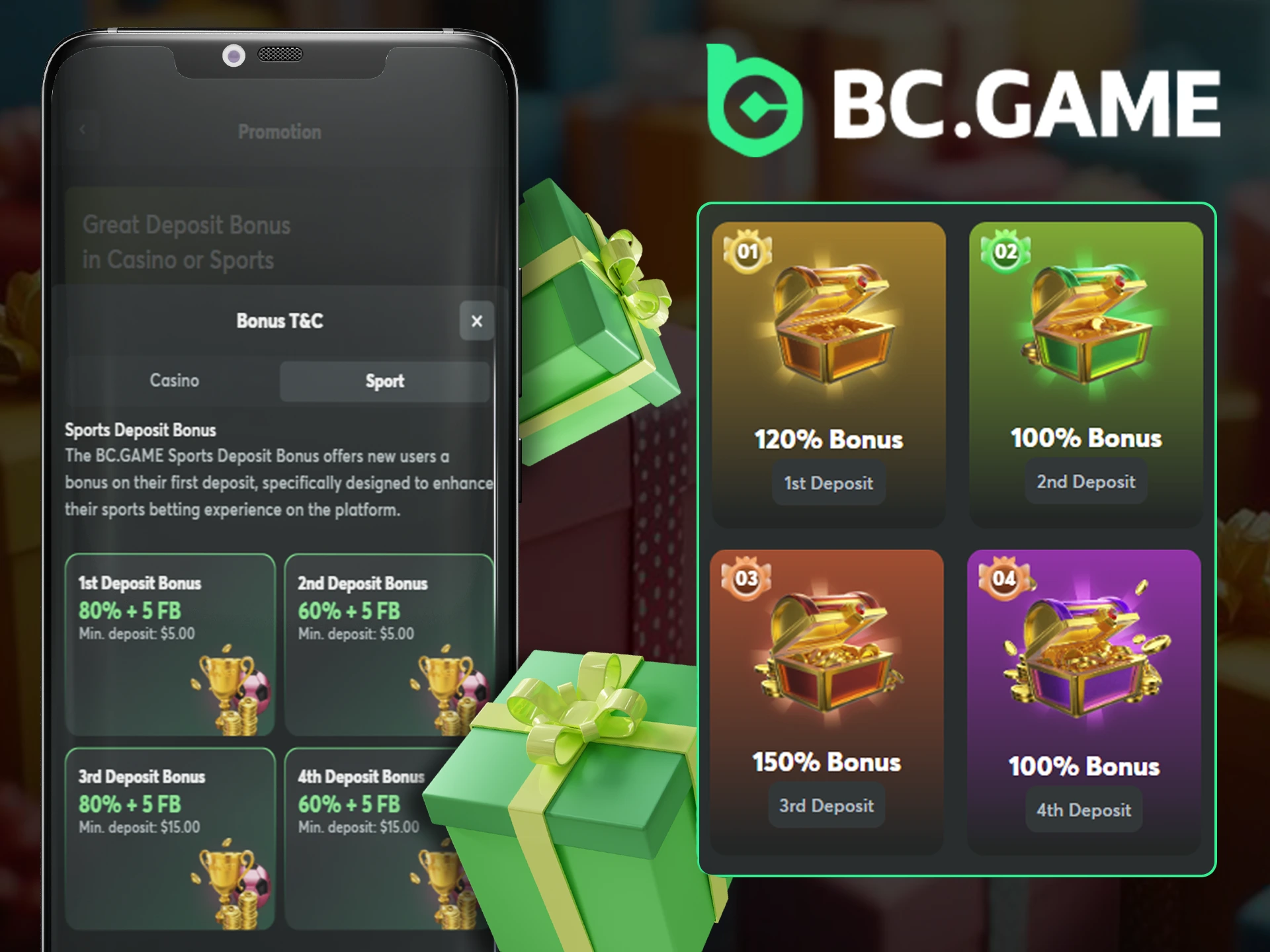 Get your welcome bonus immediately after installing the BC Game app.