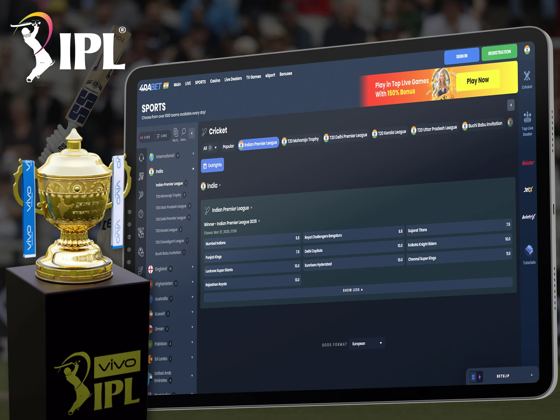 Participate in IPL betting only with trusted bookmakers.