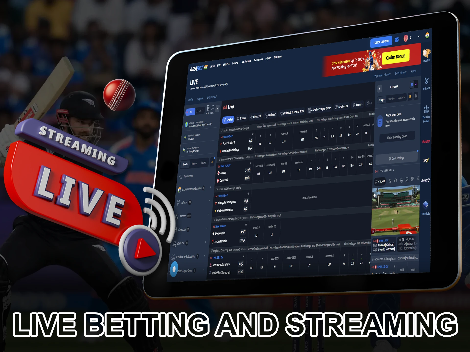Many bookmakers offer live betting on football and other sports.