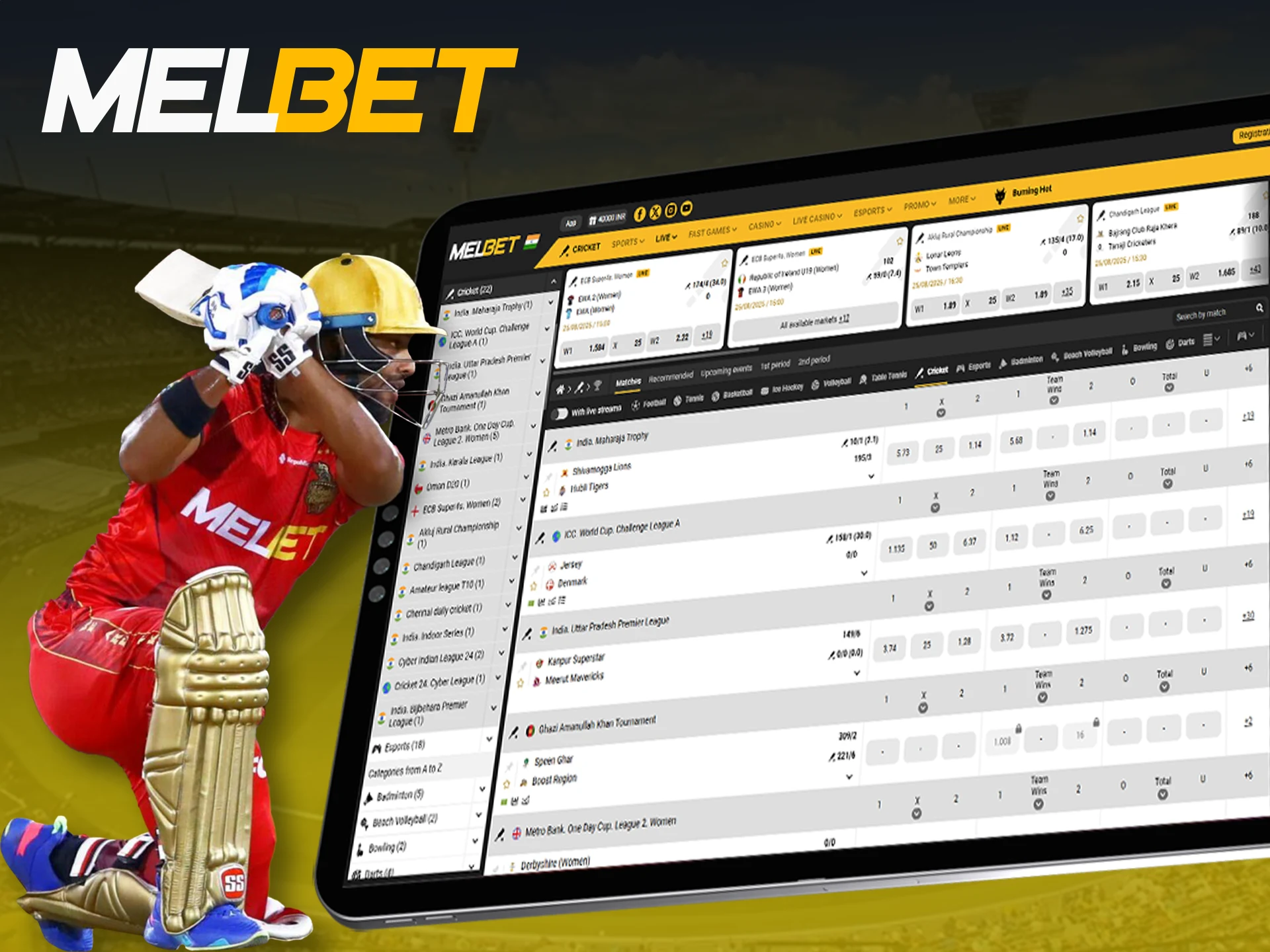 Hit the jackpot by betting on cricket at Melbet.