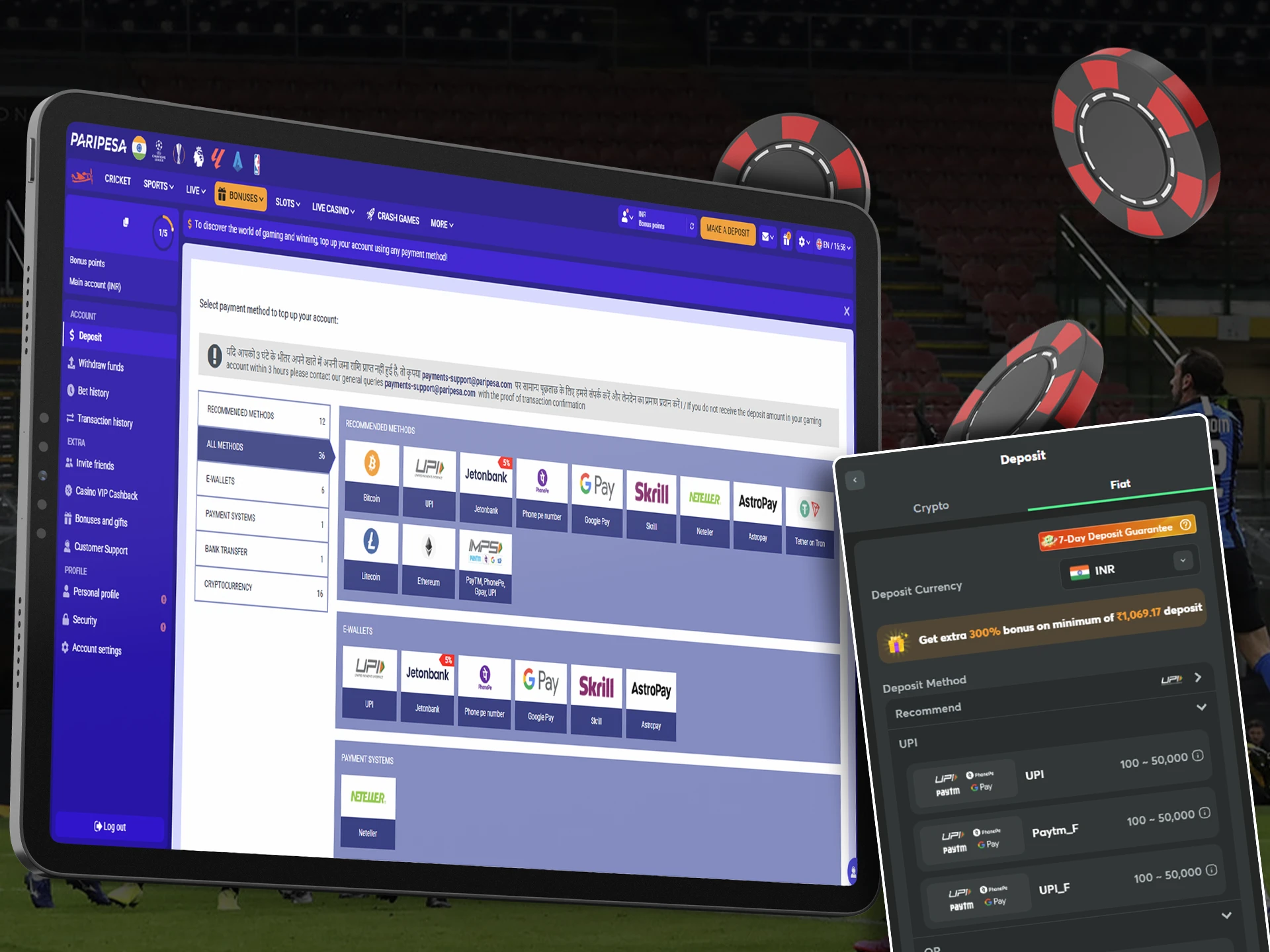 At the moment bookmakers offer a wide range of payment options.