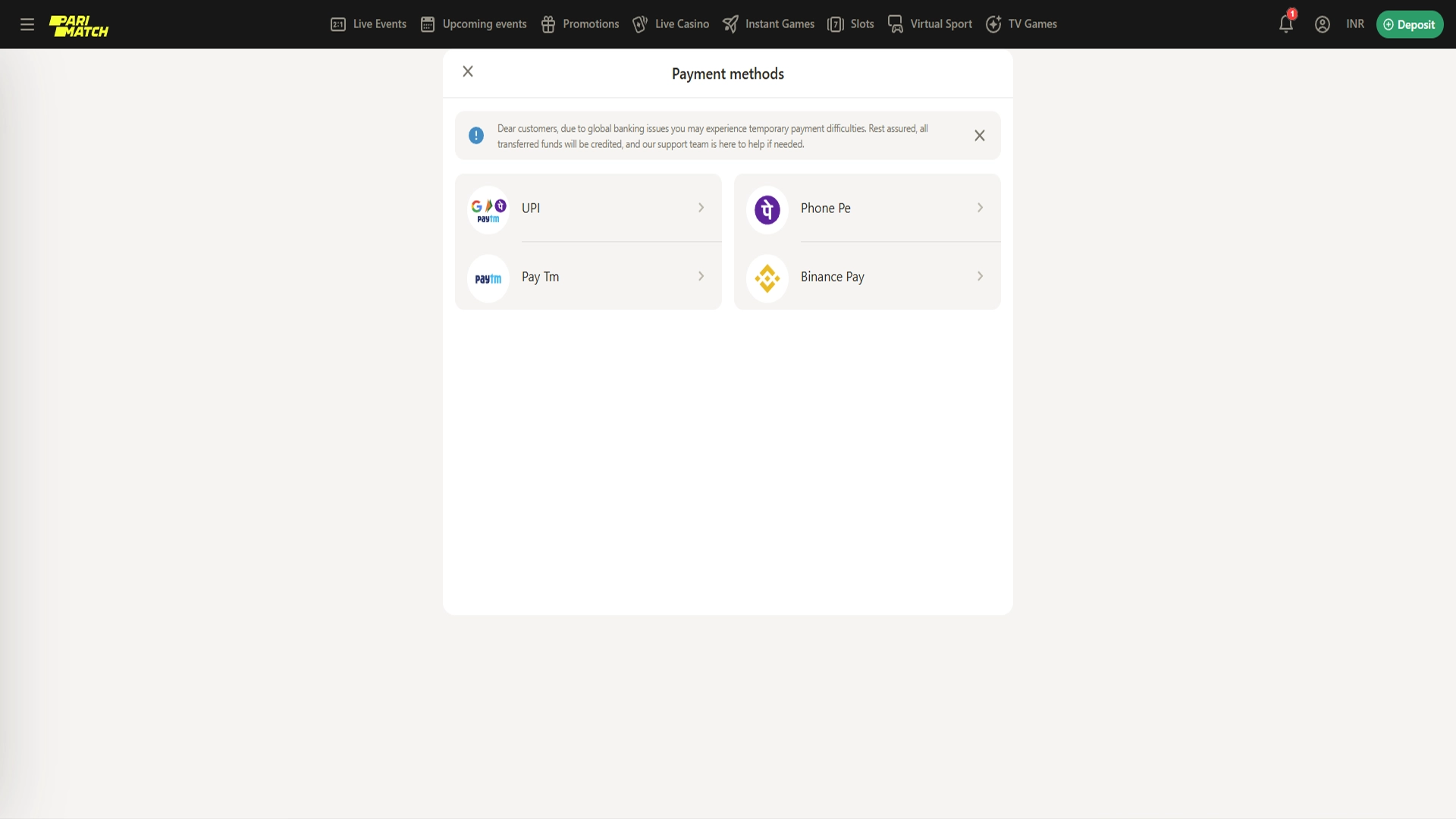 Make a deposit into your casino account and start betting on sports.