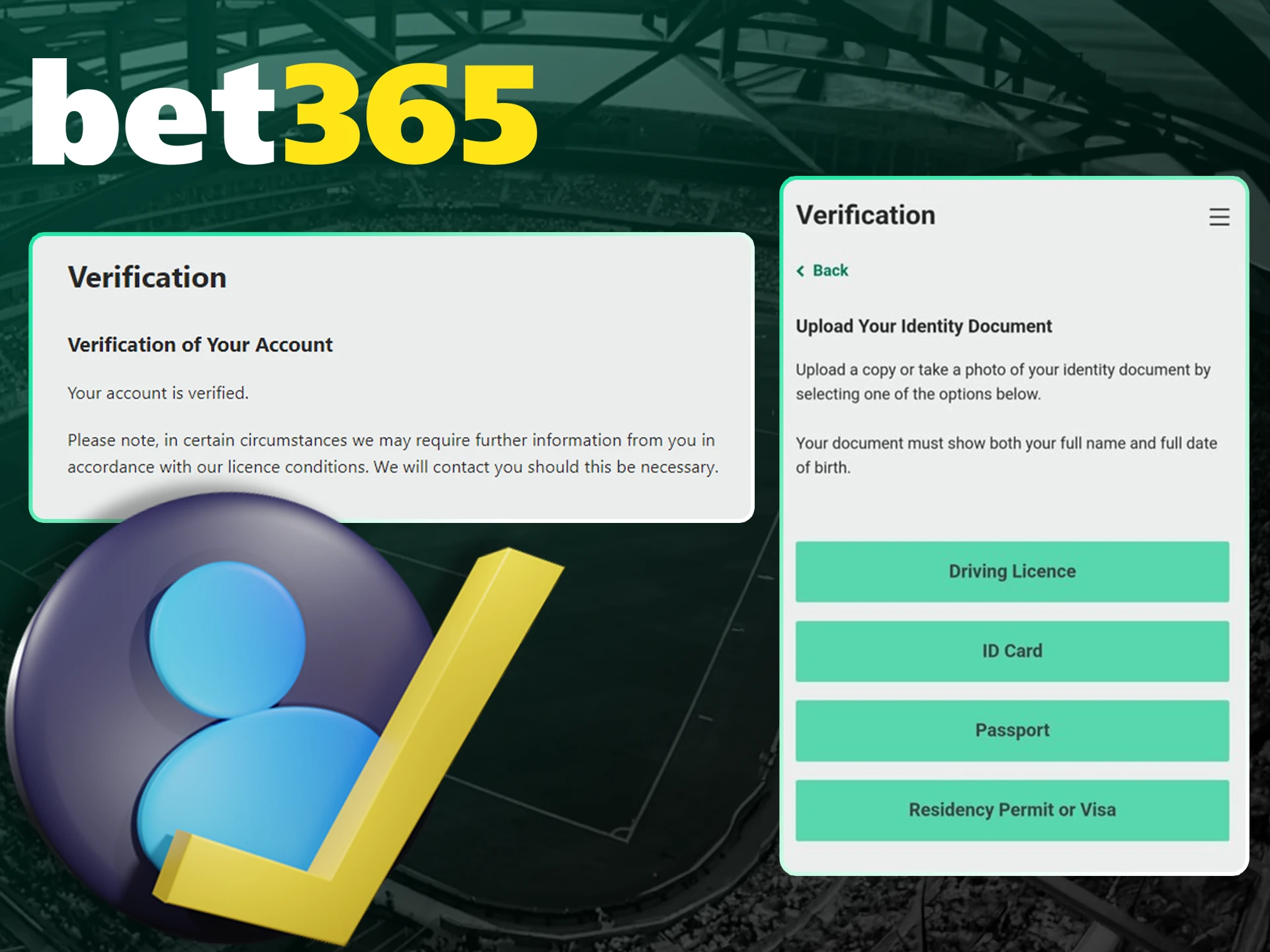 Please confirm the required documents to start betting at Bet365.