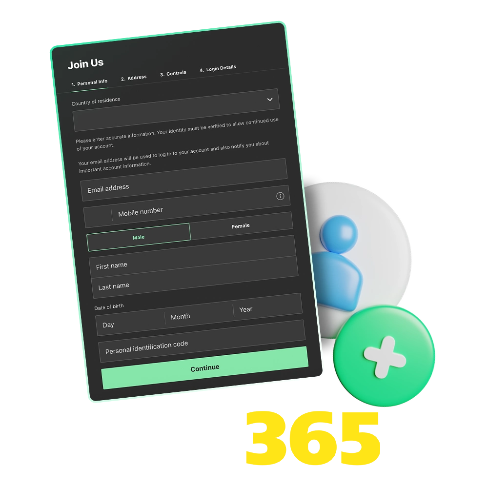 Create a personal account at Bet365 and start winning!