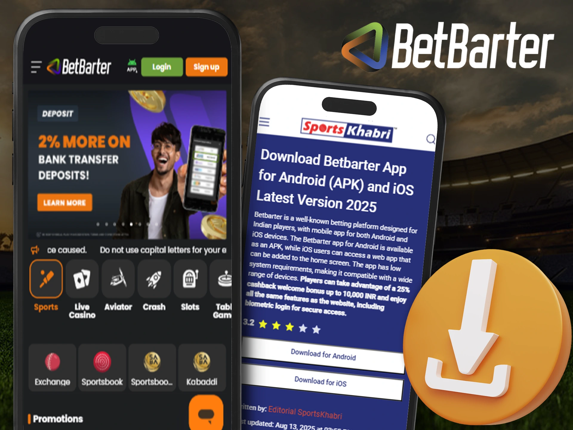 Use your smartphone to bet anywhere with the BetBarter app.