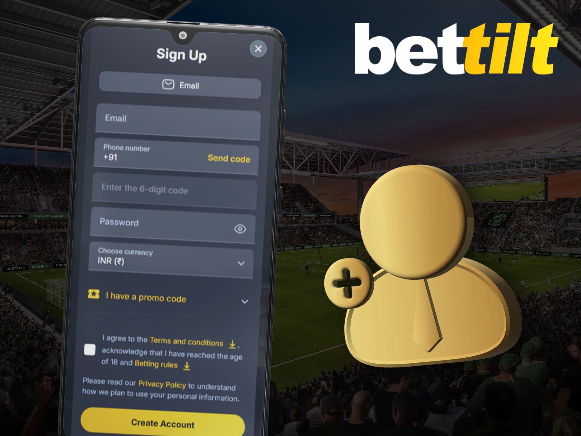 Create a personal account at Bettilt to start betting.