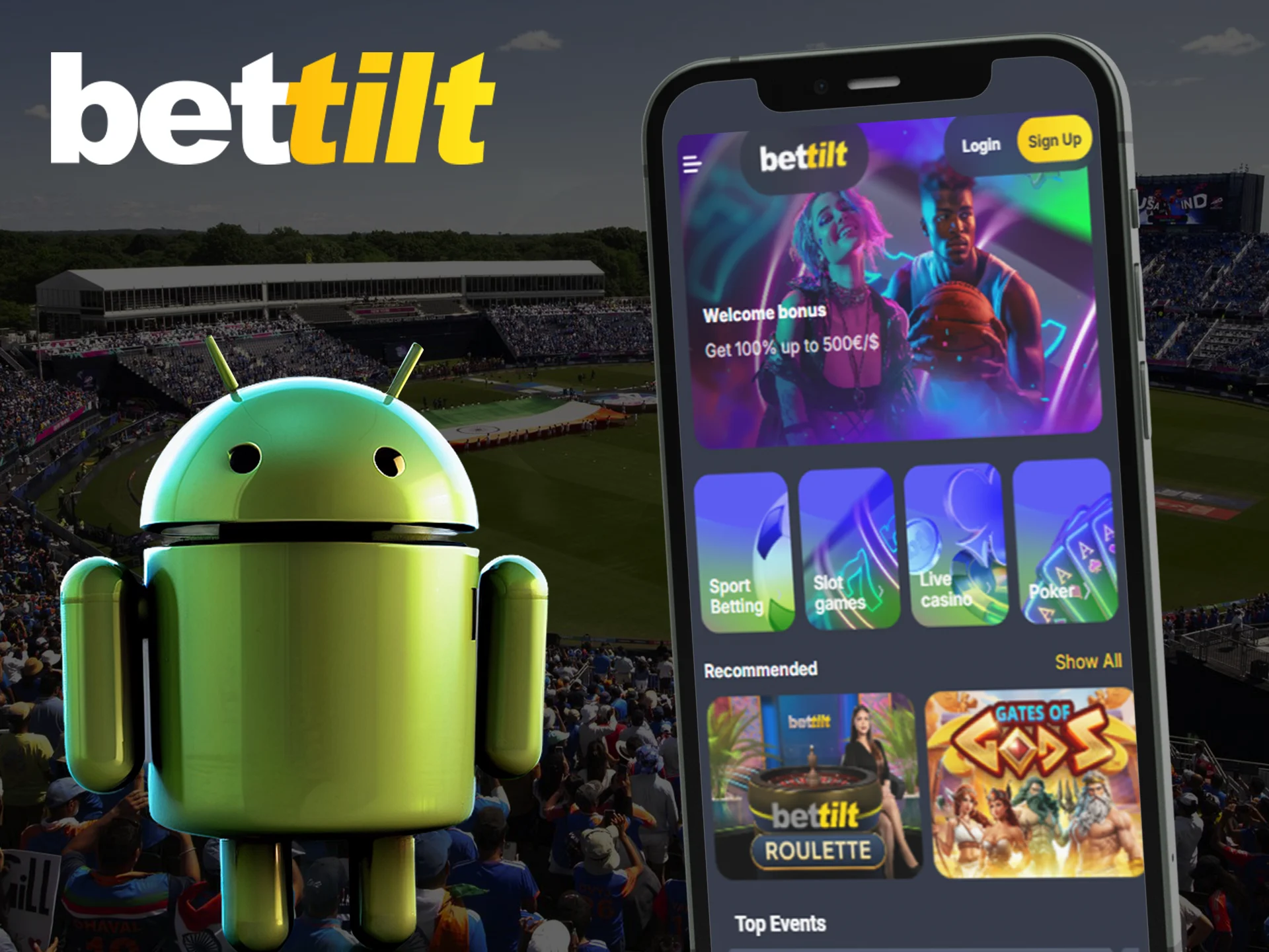 Use your smartphone to place bets in the Bettilt app.