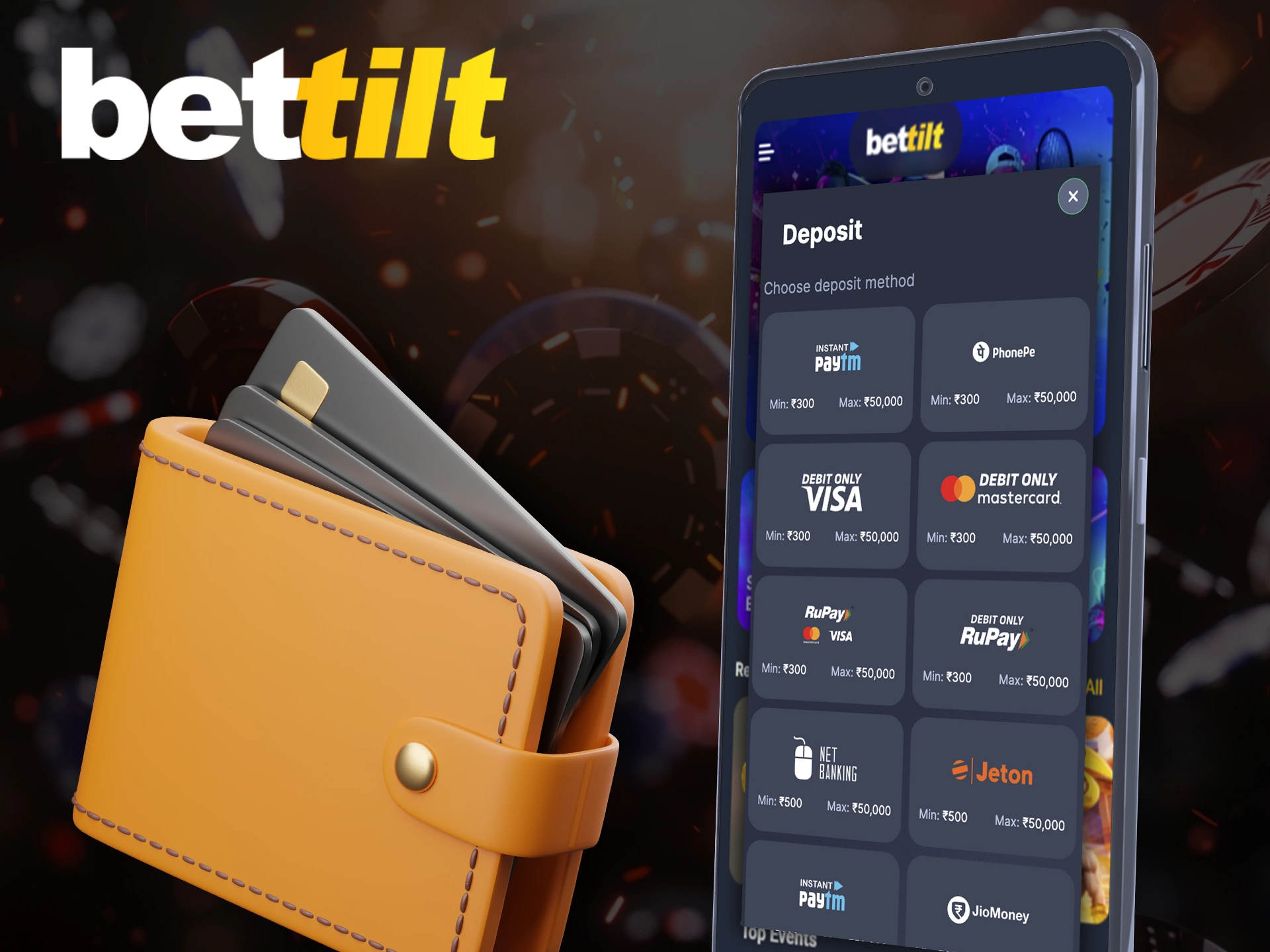 Bettilt offers its players only proven payment methods.