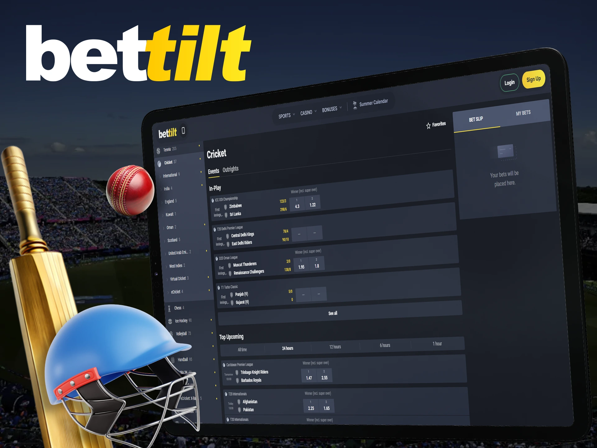 Find your cricket favourites and place your bets with Bettilt.