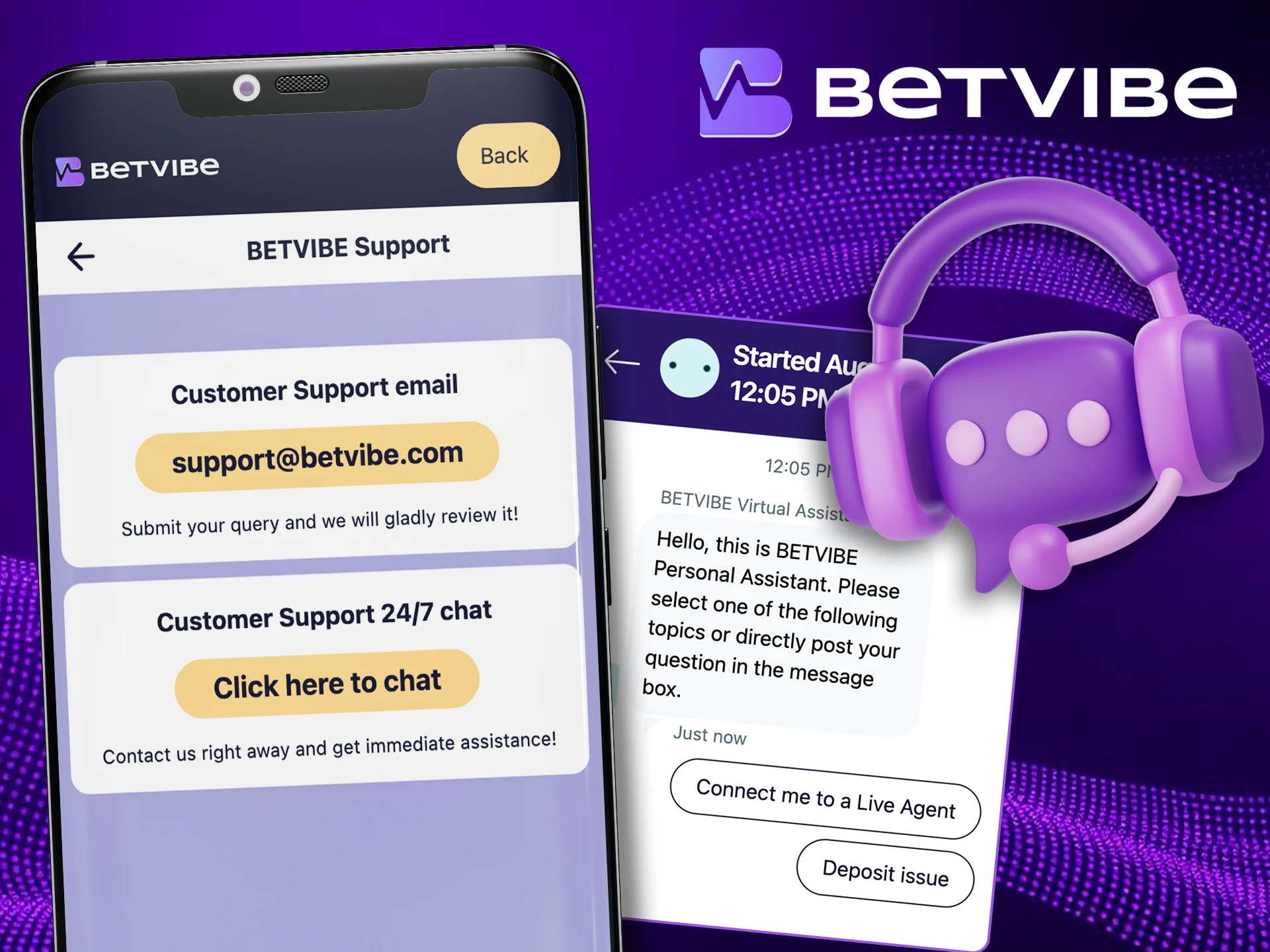 Please contact the BetVibe team if necessary.