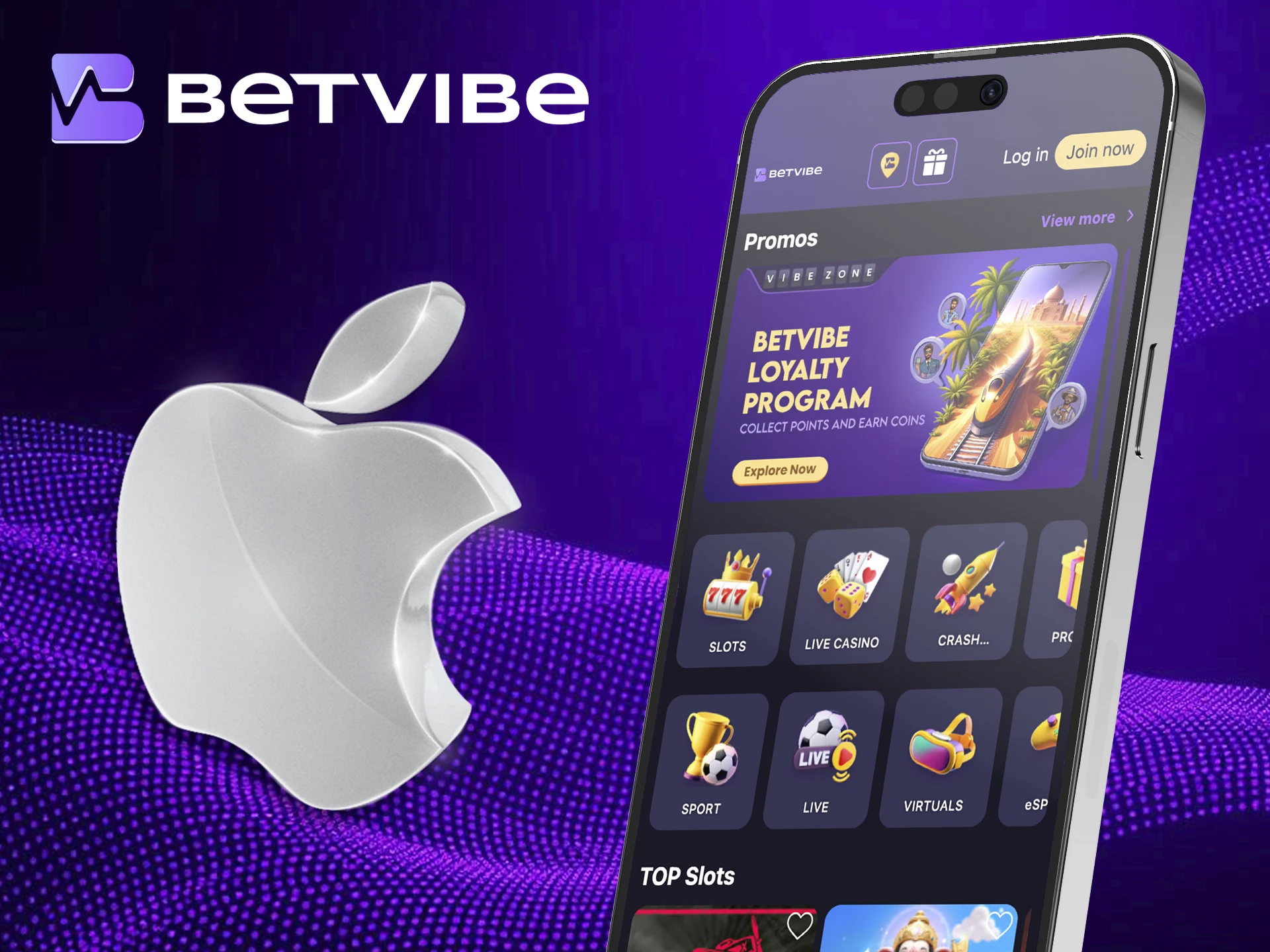 Use iOS devices to download BetVibe.