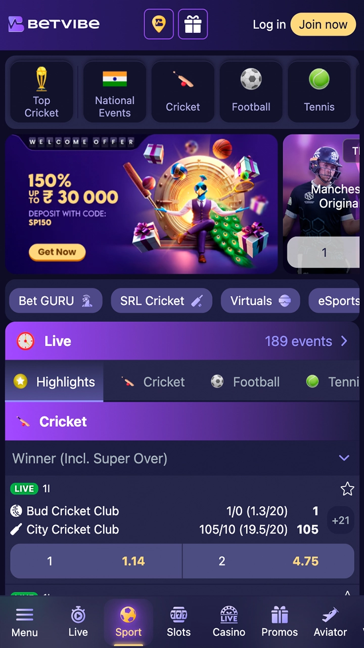 Bet on your sports favorites with BetVibe.