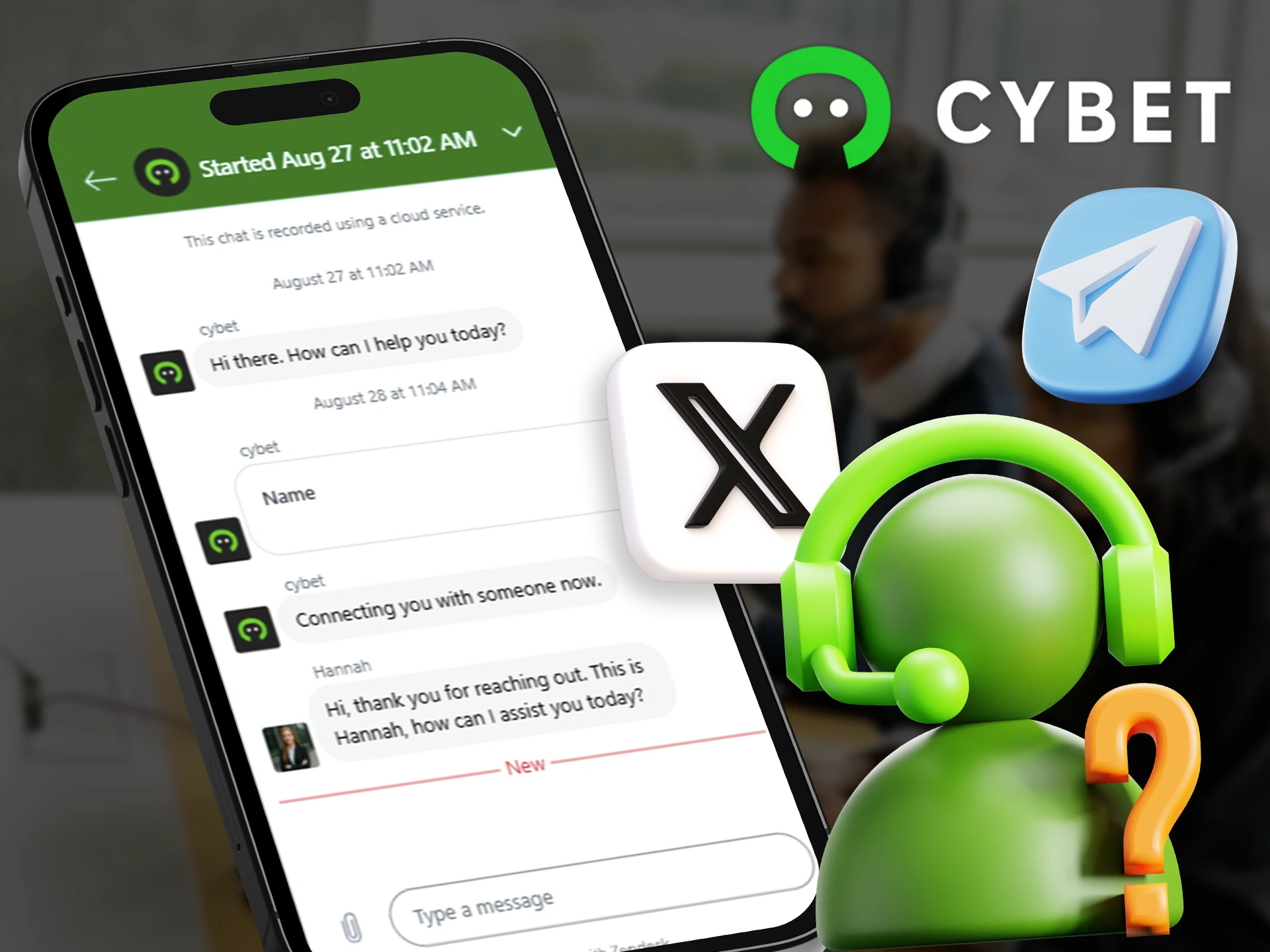 Get help using the user support in the Cybet app.