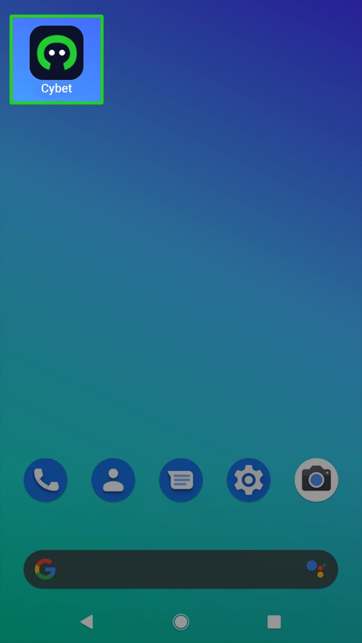 Find the Cybet app on your home screen and start playing.