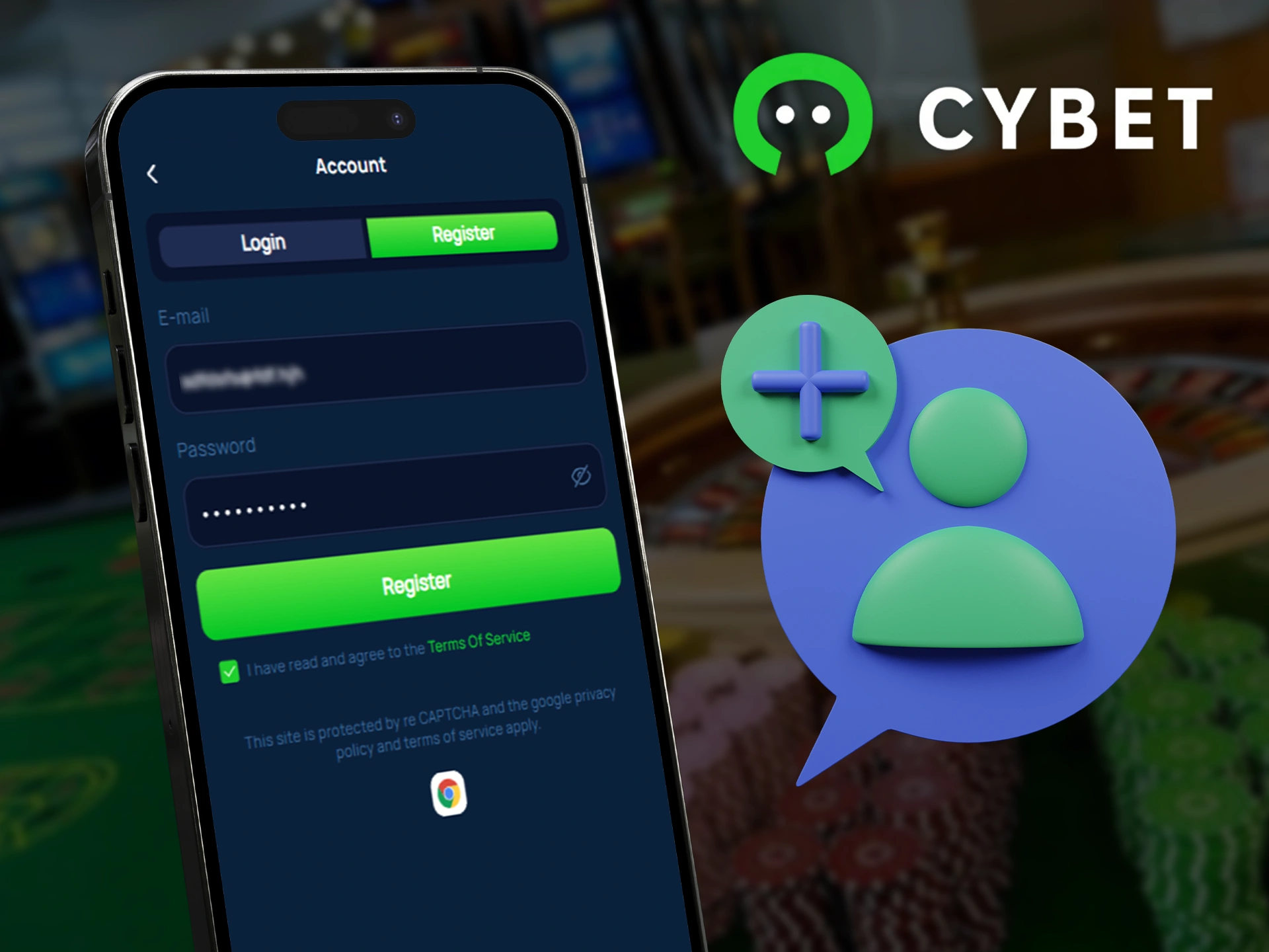 Register in the Cybet app to start winning bets.