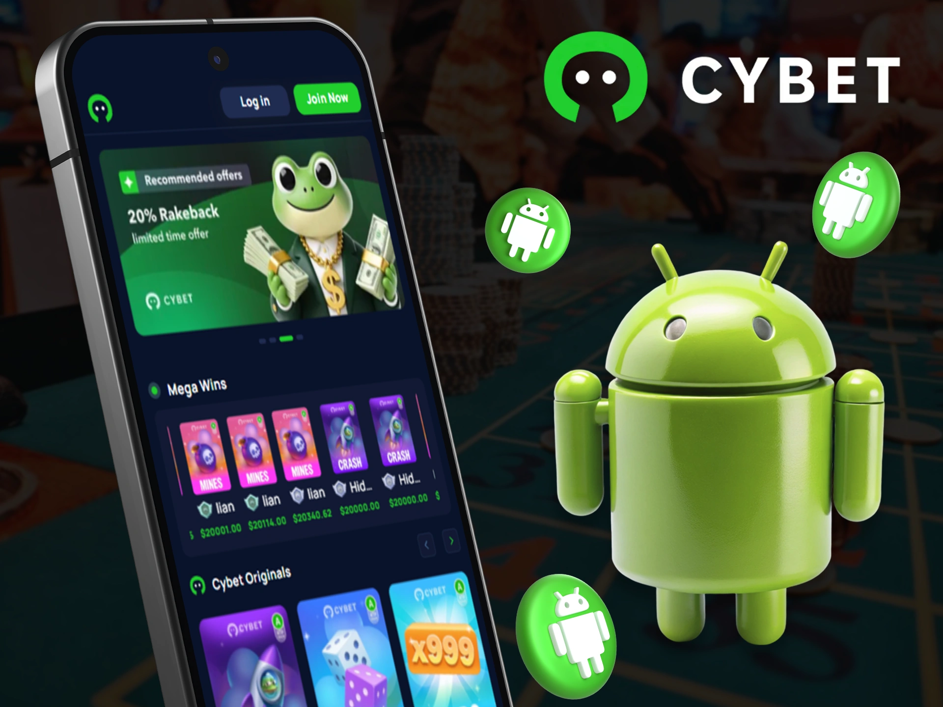Get quick access to betting with the Cybet Android app.