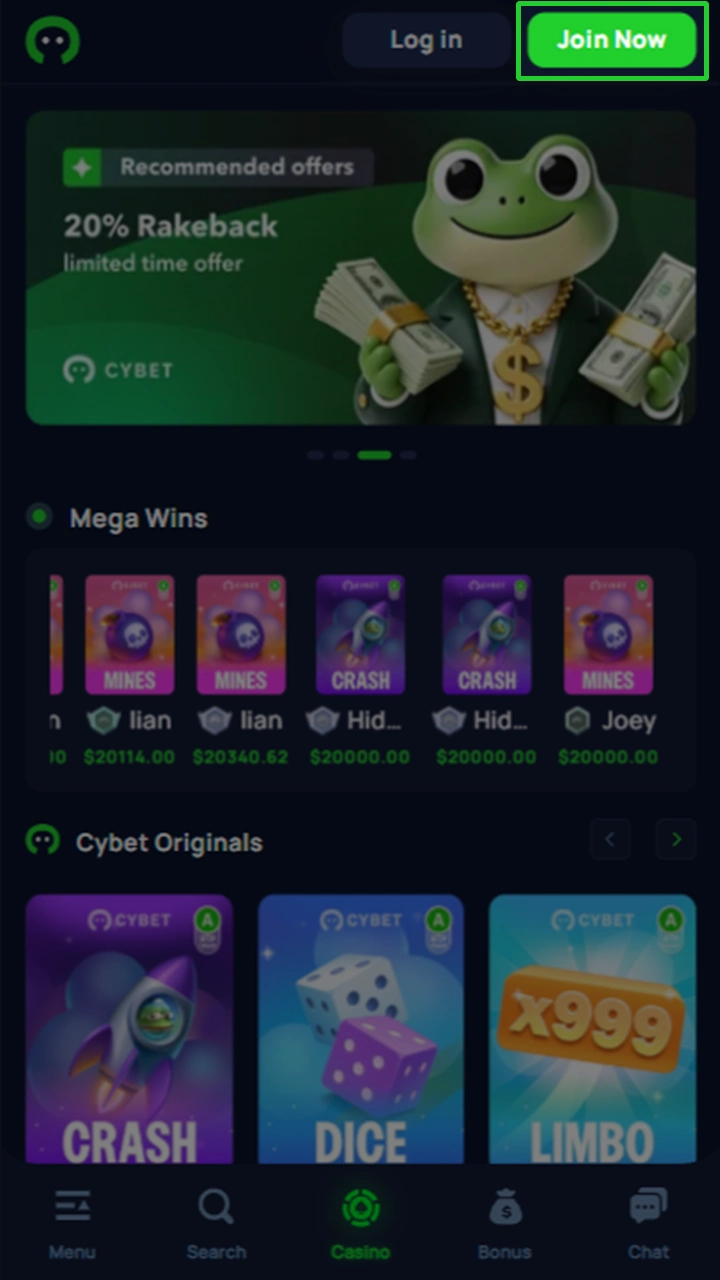 Visit the official Cybet website and proceed to registration.