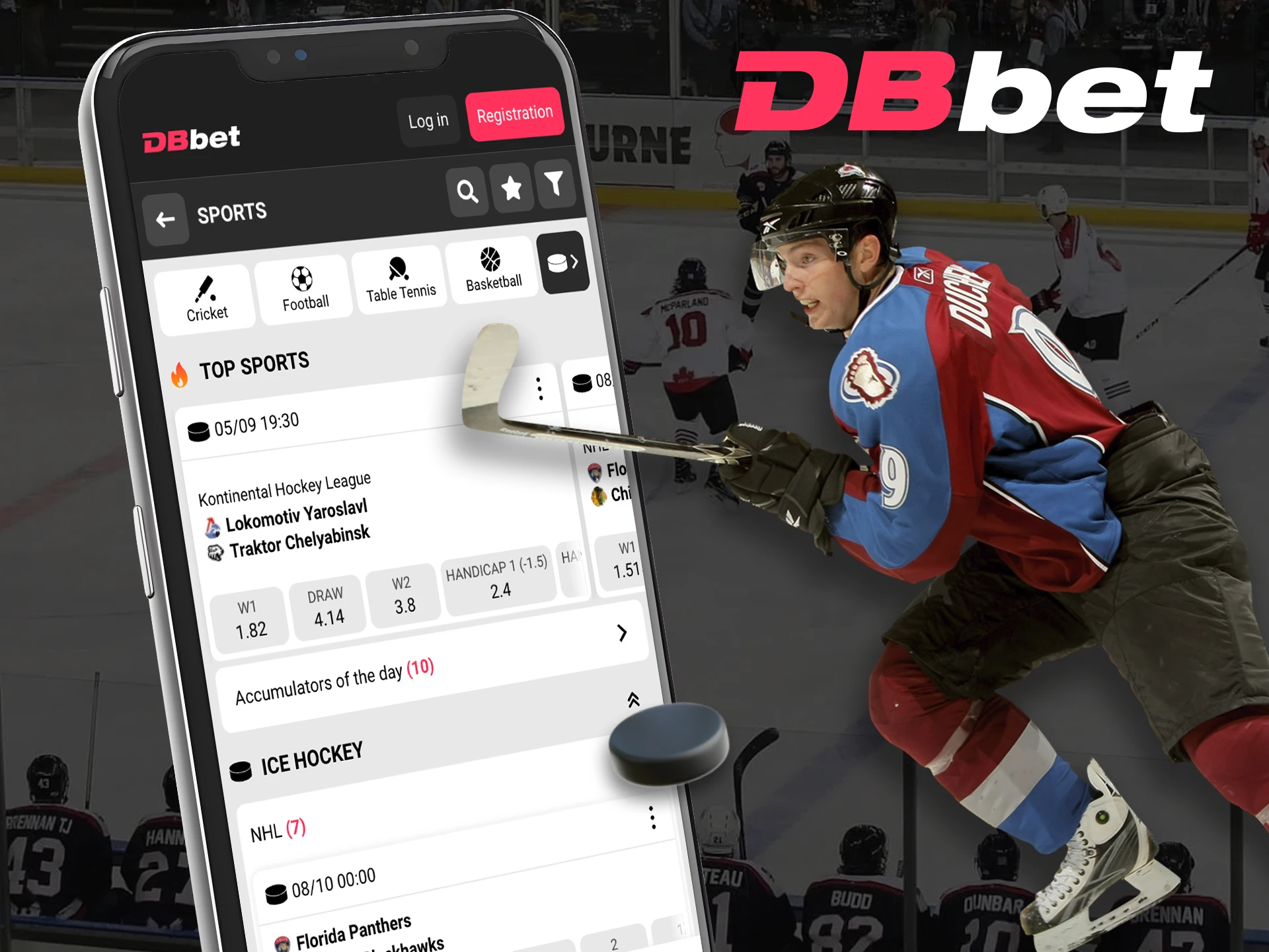 Based on your knowledge, place a bet on winning hockey at DbBet.