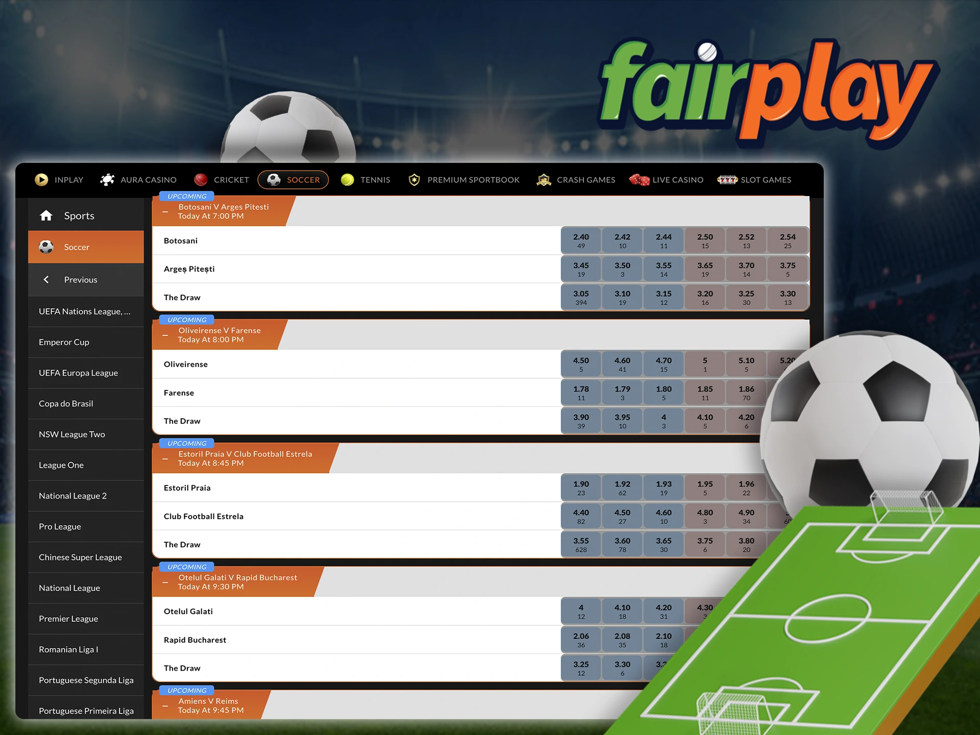 Predict football matches and win in Fairplay.