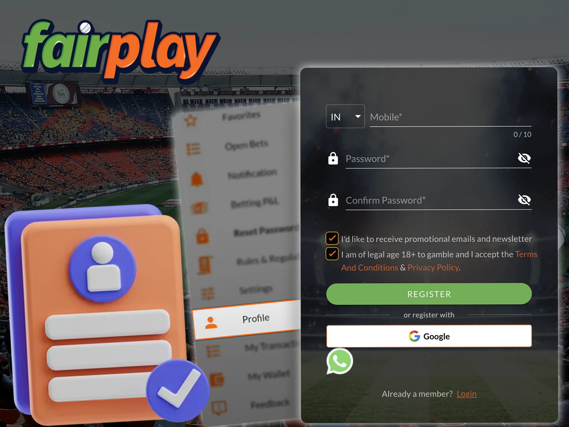 Start playing after verifying your account in Fairplay.