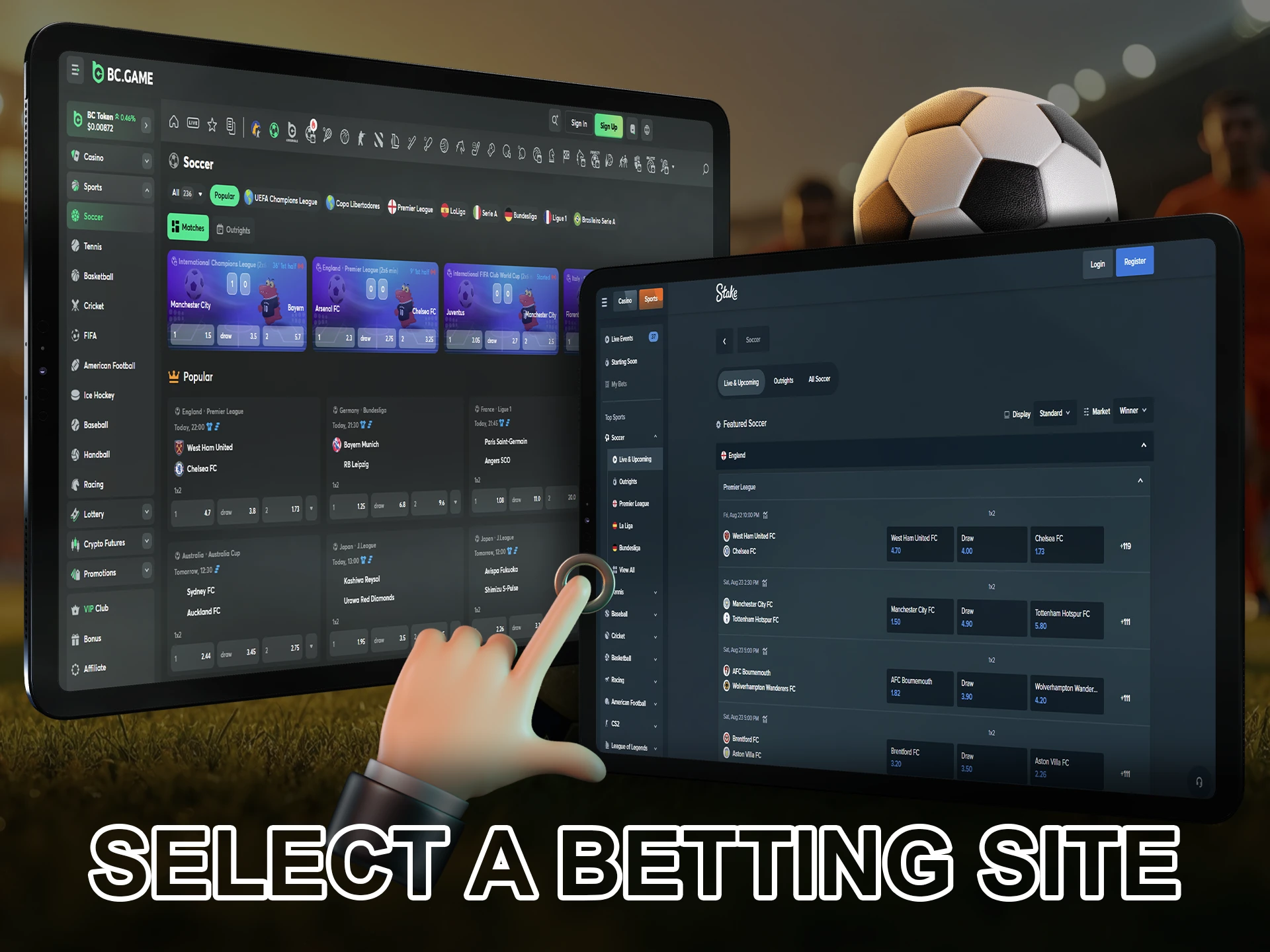 Choose a football betting site accepting Indian users.