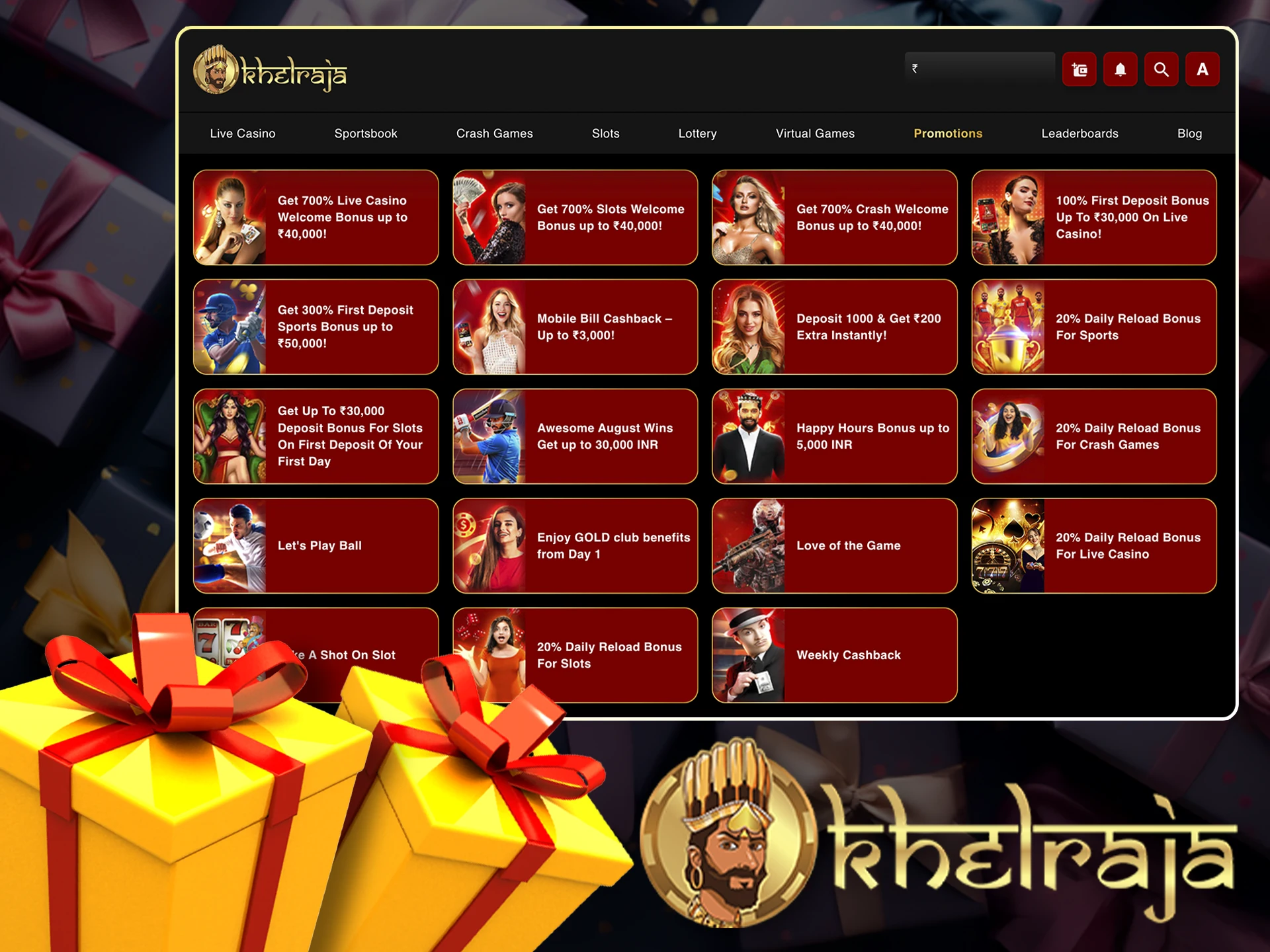 Get deposit bonuses for your bets at Khelraja.