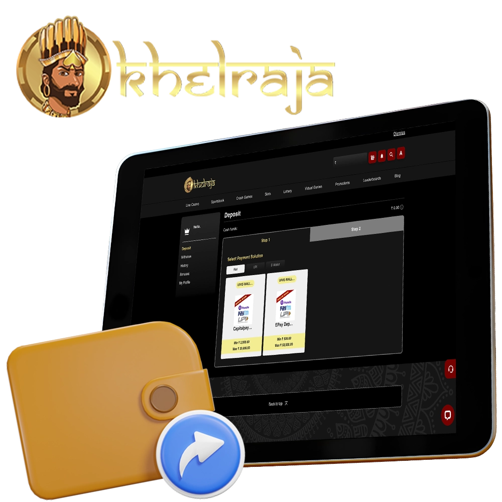 Khelraja offers players the best and fastest payment methods.