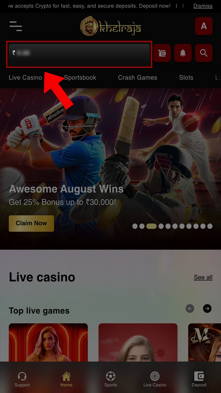 Wait for your account to be replenished and start playing Khelraja.