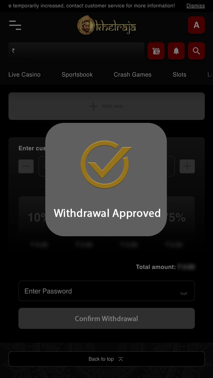 Wait for your winnings to be credited to your Khelraja account.