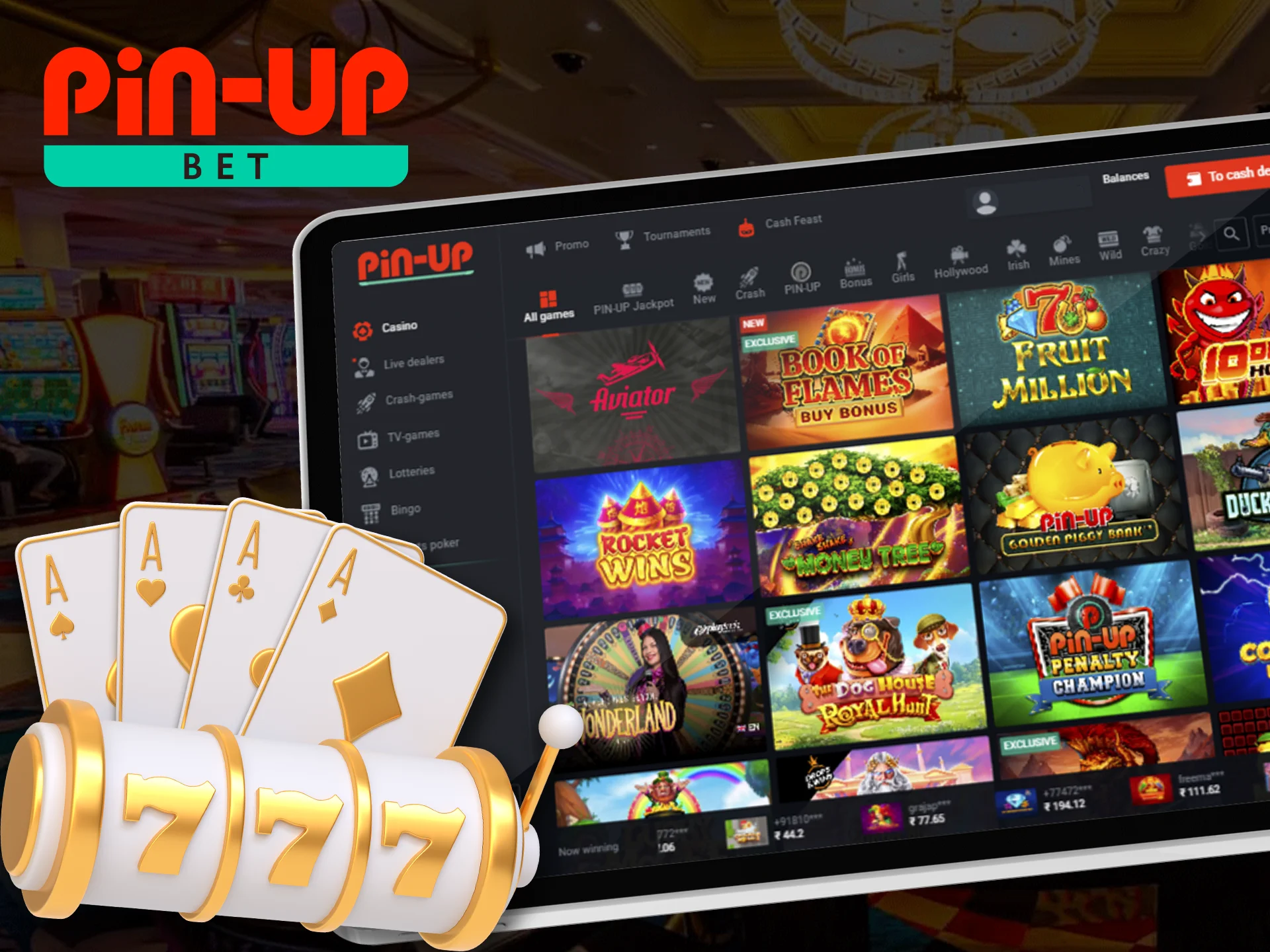 Find your favorite game in the Pin Up casino section.