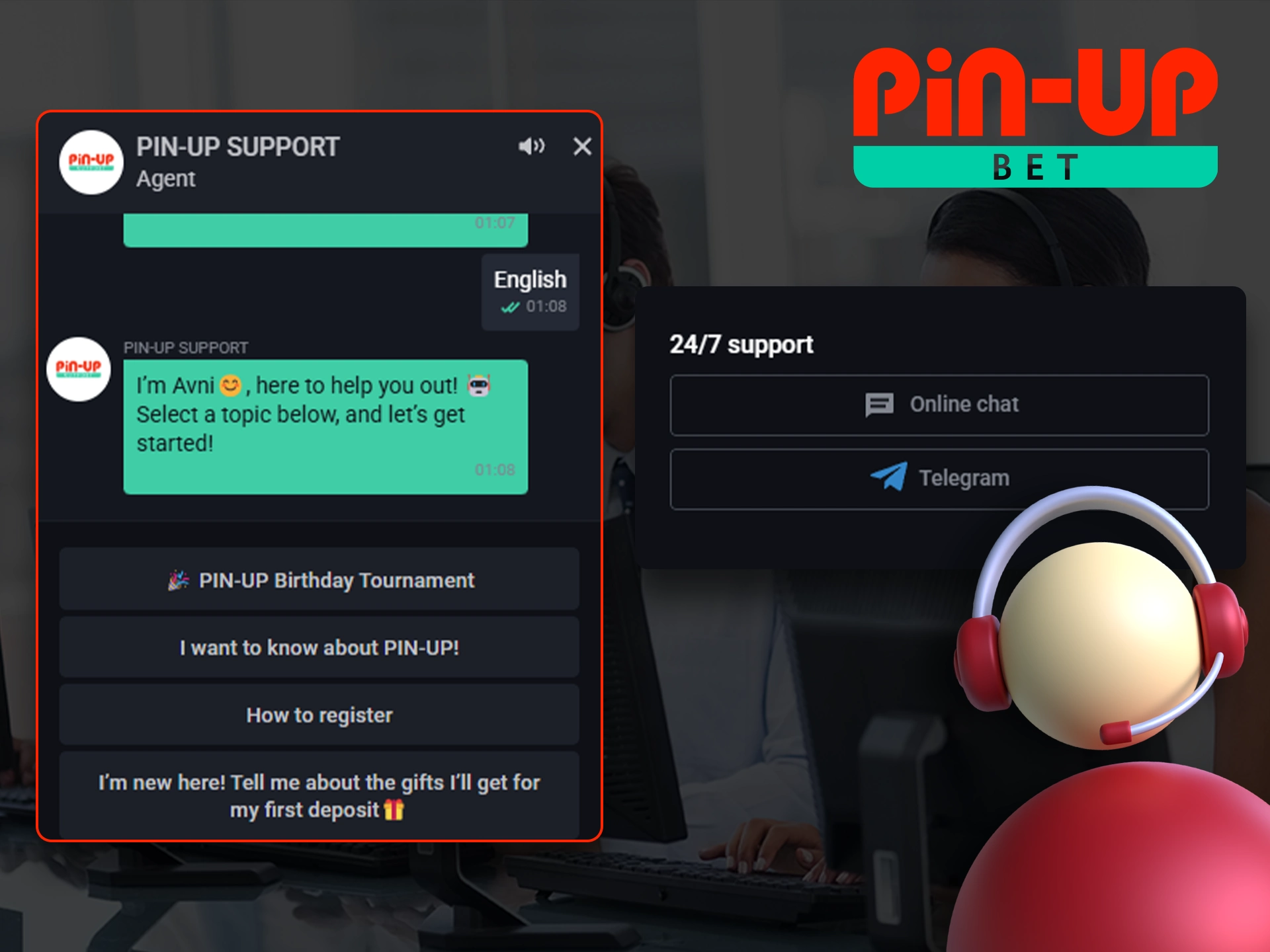 Please contact the Pin Up team via support or contacts.