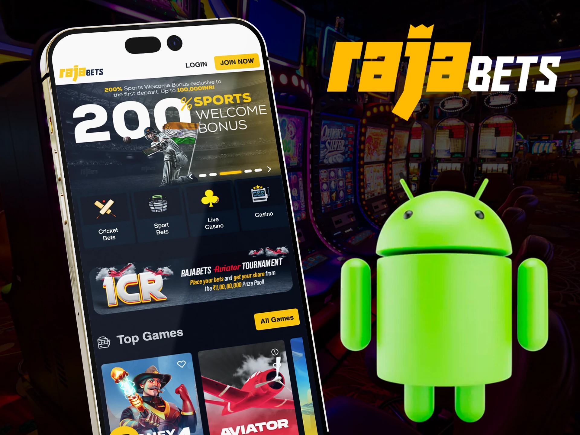 Place your bets anytime with the Rajabets Android app.