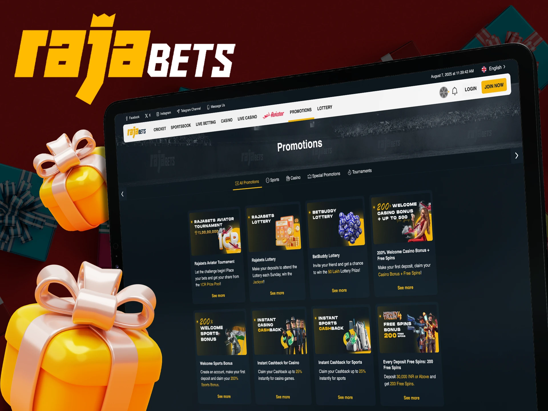 Place winning bets with bonuses from Rajabets.