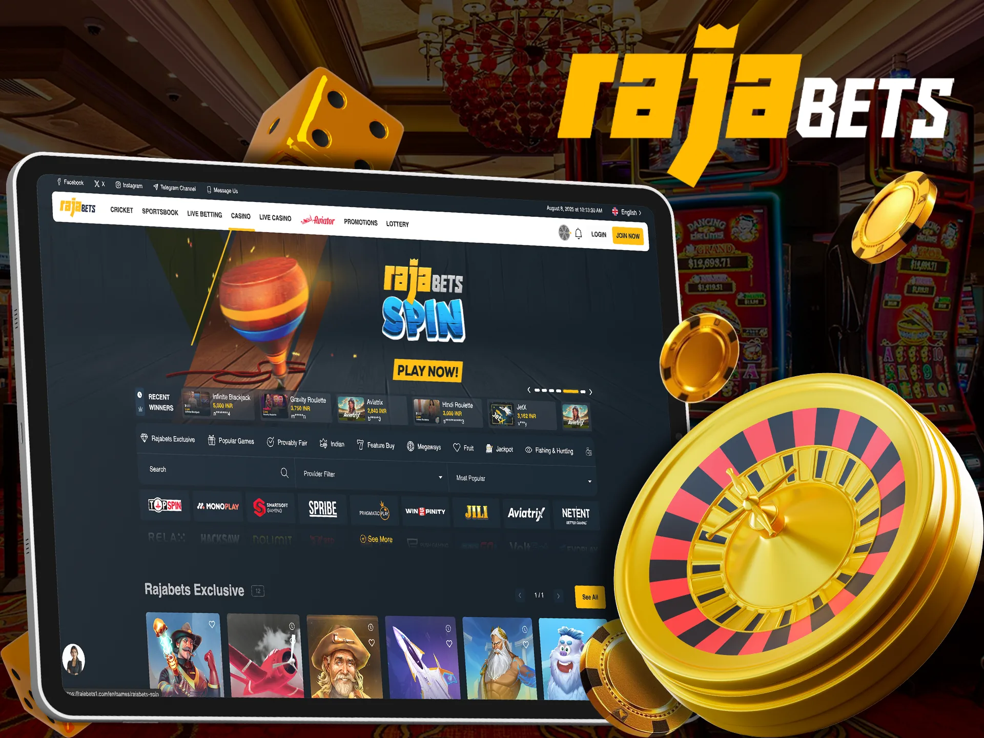 At Rajabets you will find a wide range of casino games to suit every taste.