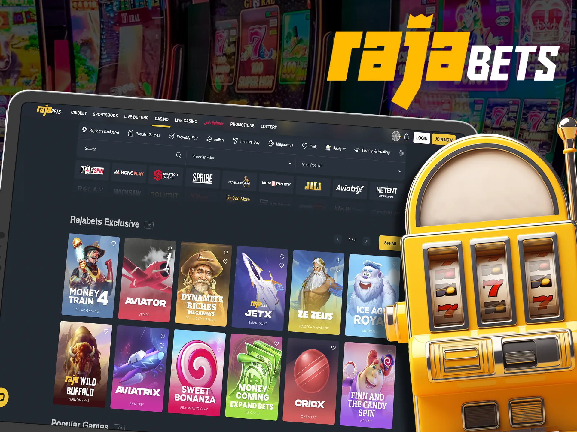 Good luck awaits you in Rajabets slot games.