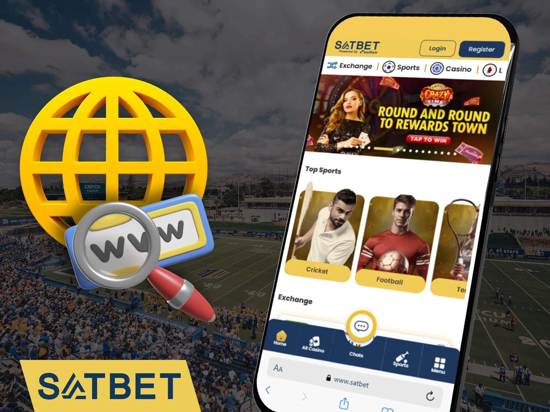 Start betting now in the mobile version of Satbet.