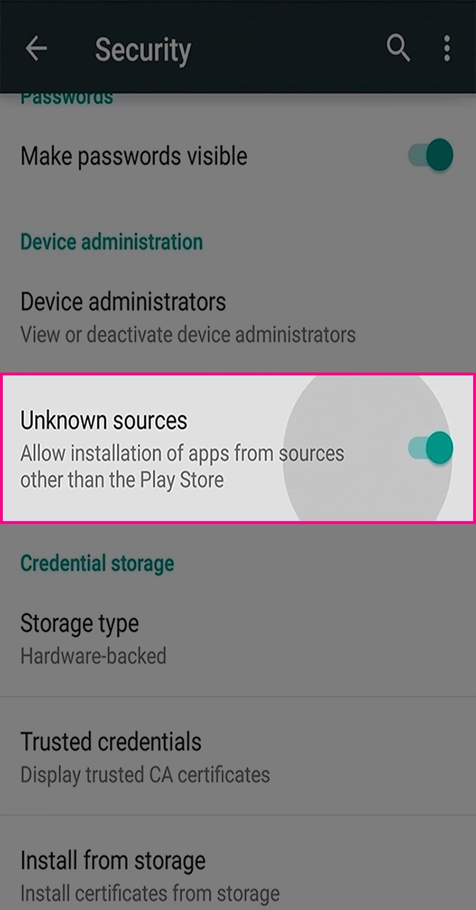 Allow installation of the Vbet application in the settings.