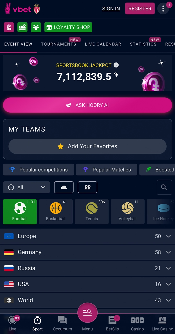 Predict the outcome of your favorite teams' matches in the Vbet app.