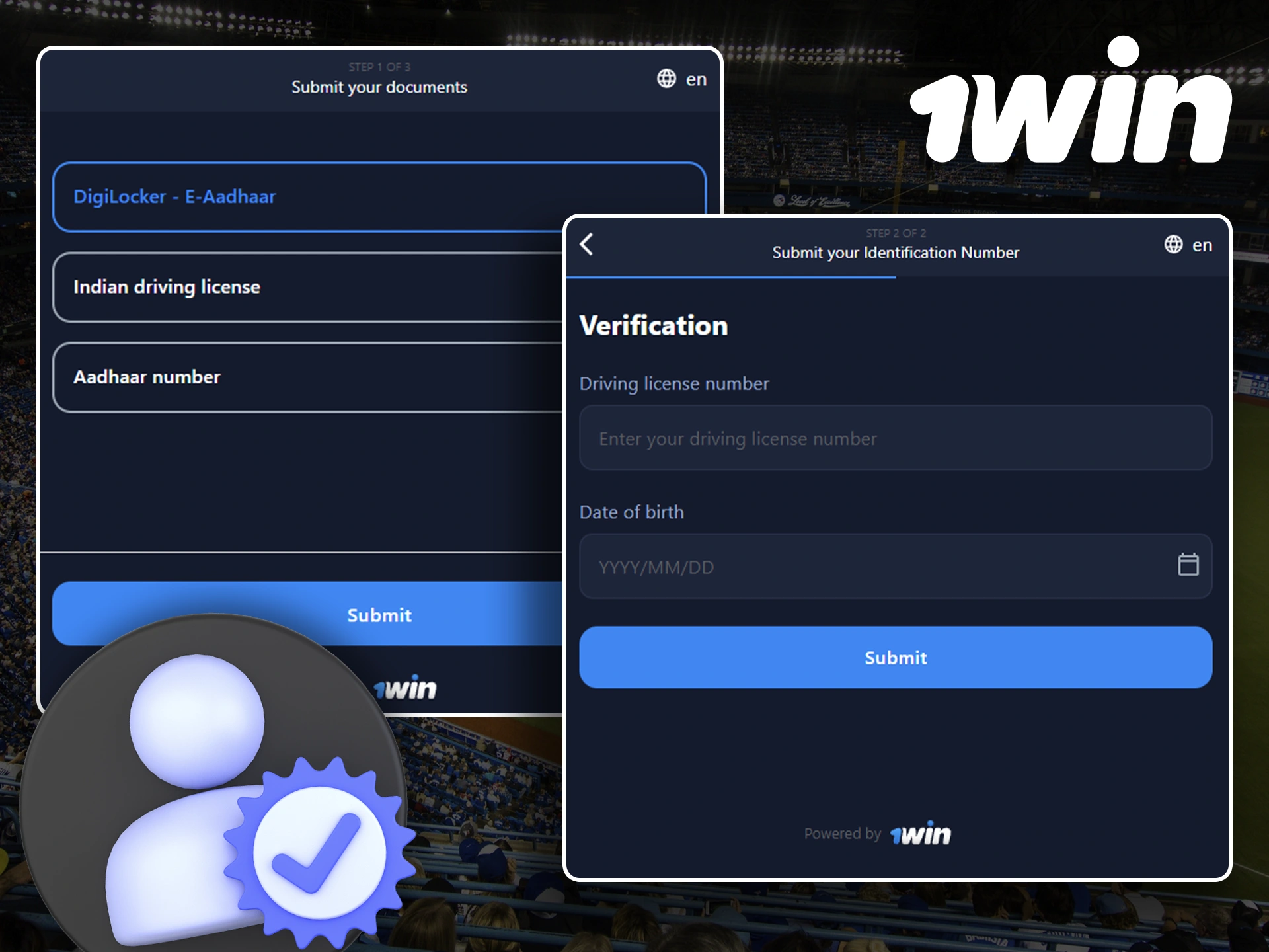 The 1Win account verification process is mandatory.