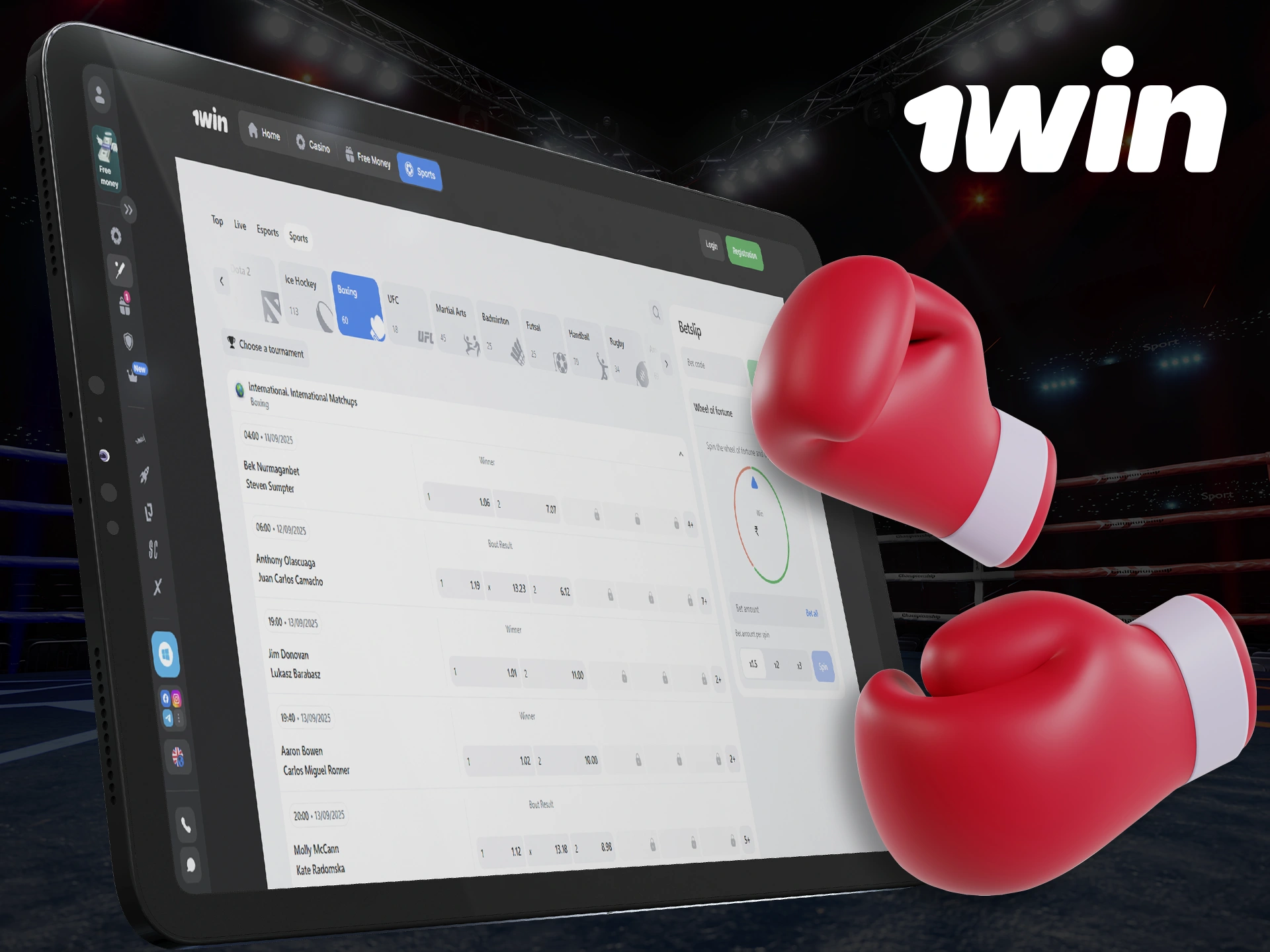 Follow all boxing events and place your bets at 1Win.