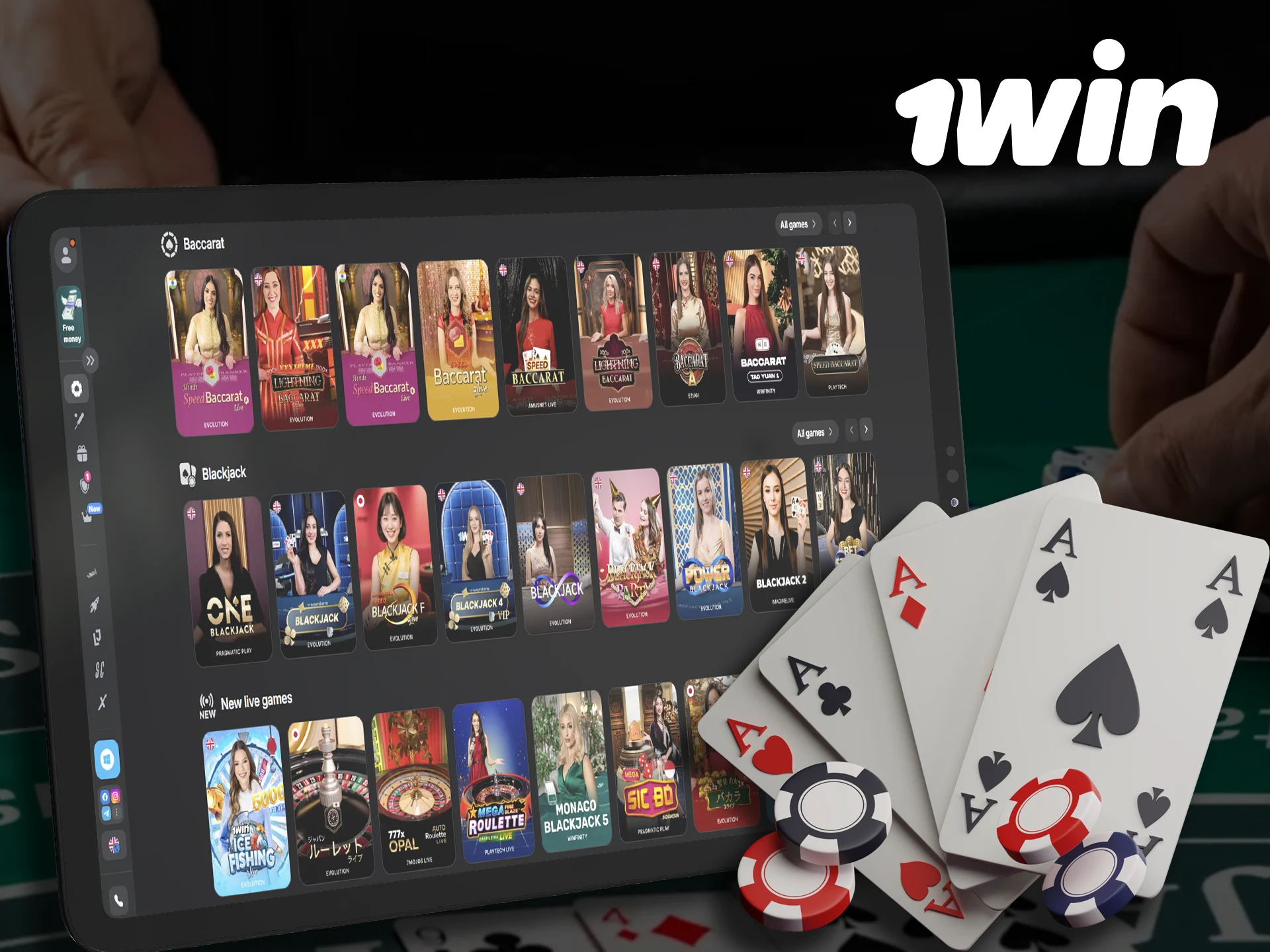 At 1Win you can explore a world of card and board games.